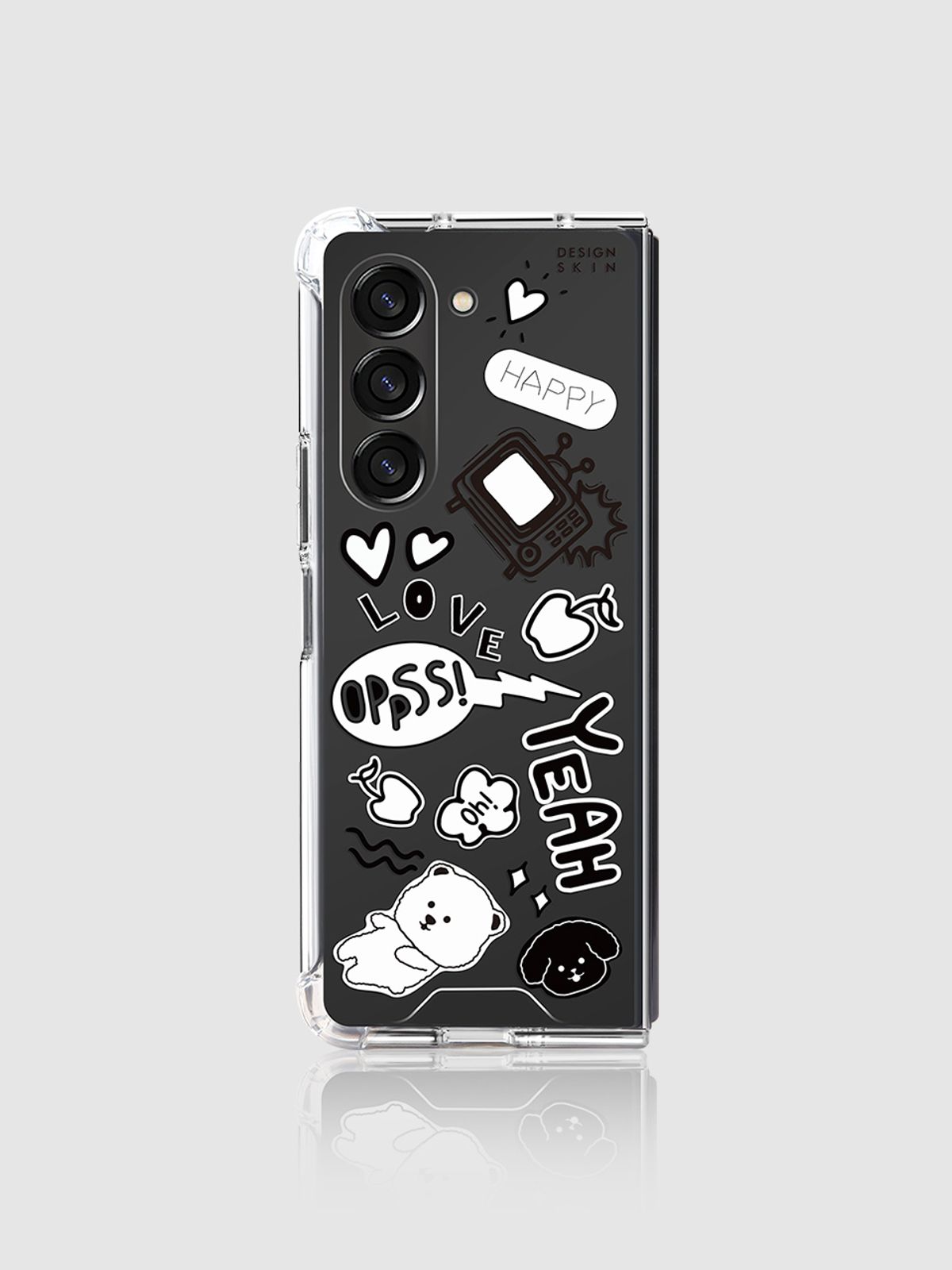 디자인스킨(DESIGNSKIN) 클리어 그래픽 케이스_낙서곰