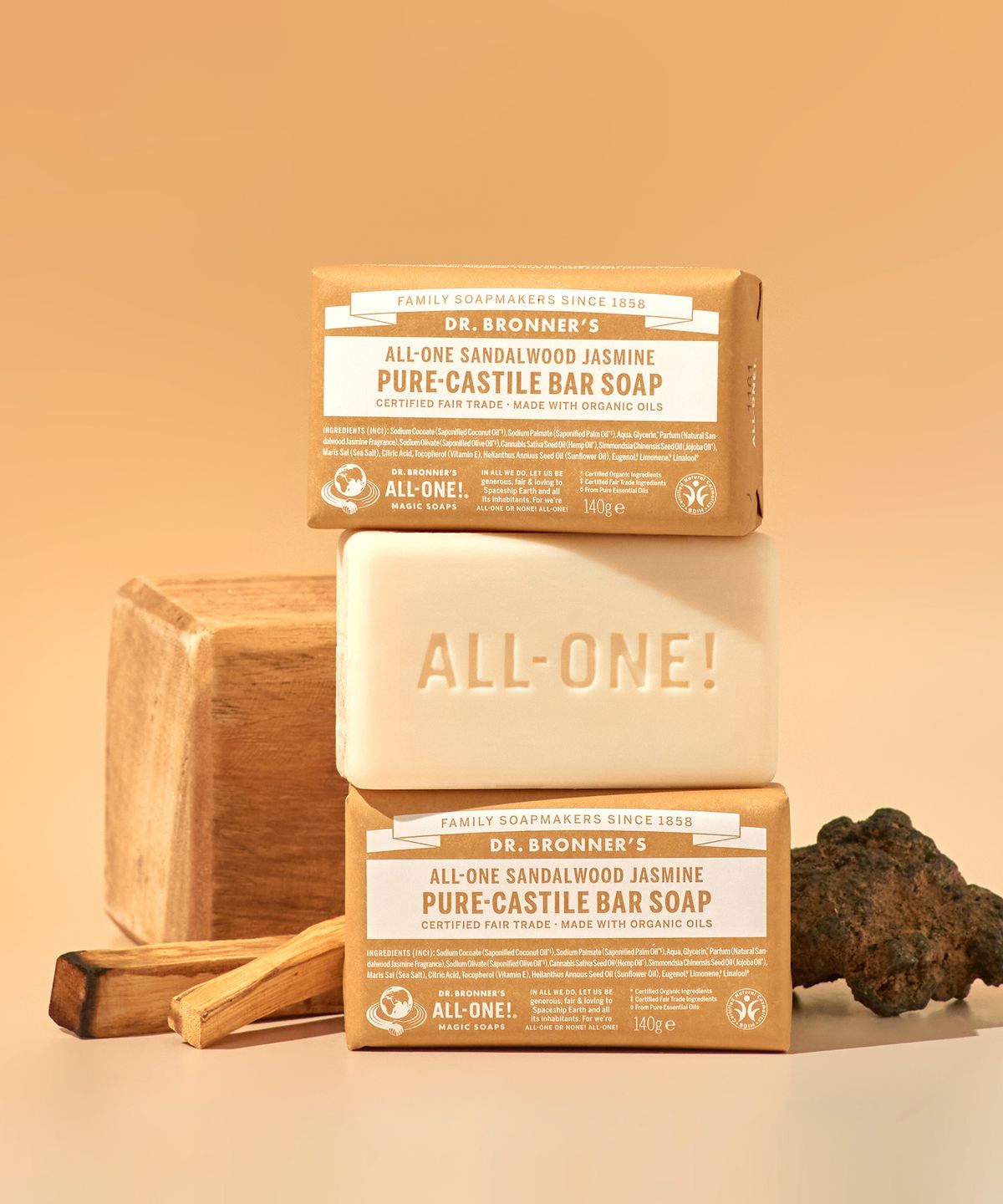 닥터 브로너스(DR.BRONNER'S) [2PACK]샌달우드 자스민 퓨어 캐스틸 바솝 140g