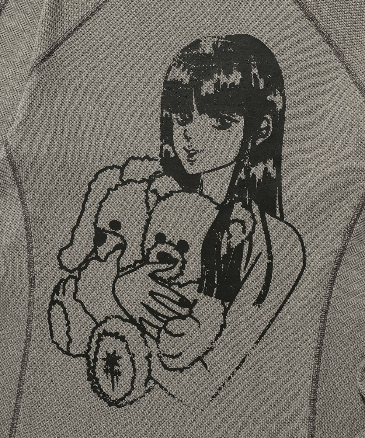 나이스고스트클럽(NICEGHOSTCLUB) DOLL AND THE GIRL WAFFLE L/S TEE_BEIGE(NG2ESUT550A)