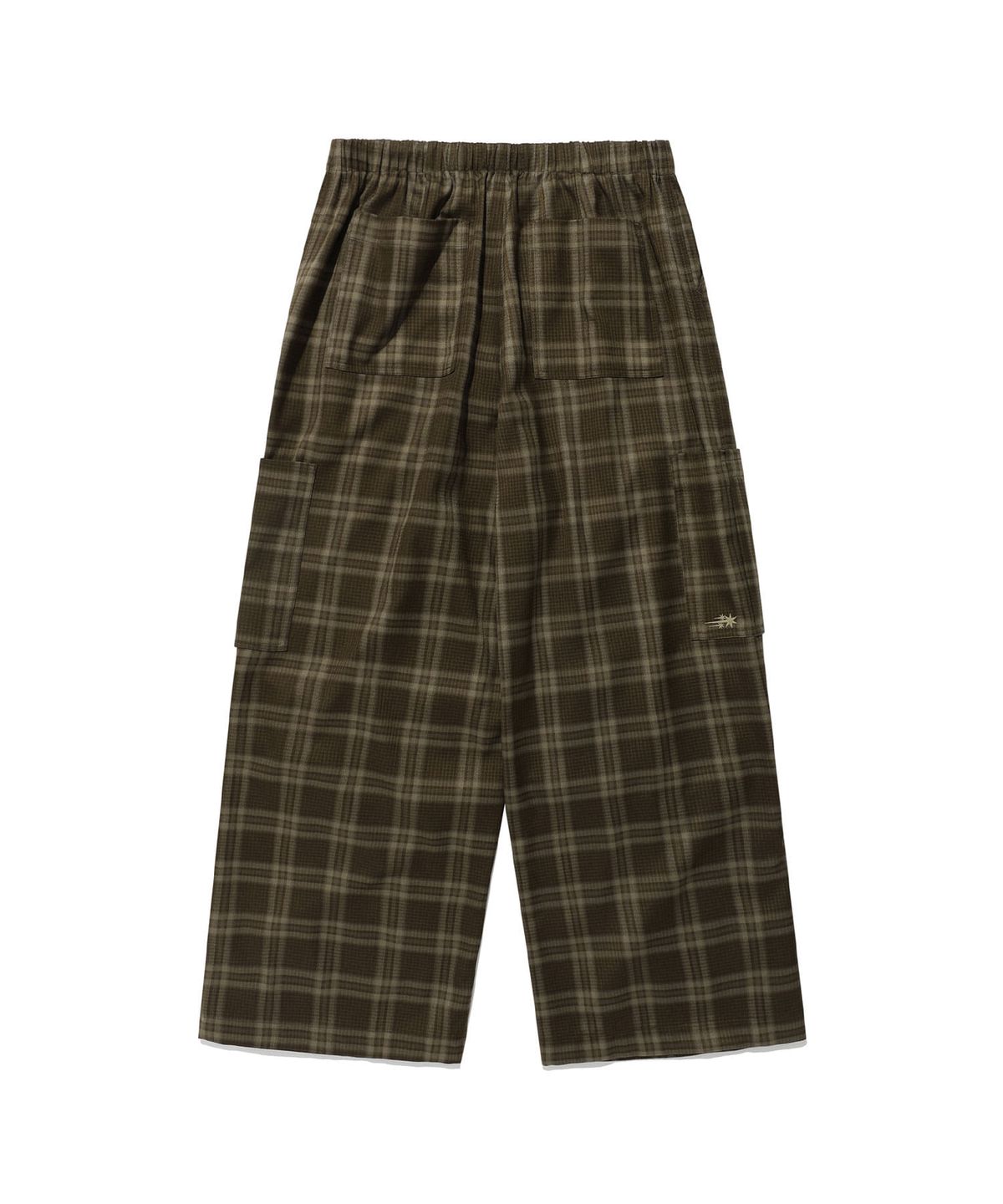 나이스고스트클럽(NICEGHOSTCLUB) CHECK PARACHUTE CARGO PANTS_BROWN(NG2ESUPA11A)