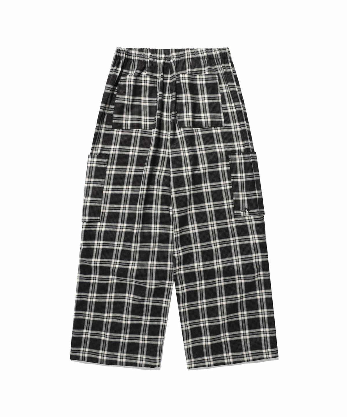 나이스고스트클럽(NICEGHOSTCLUB) CHECK PARACHUTE CARGO PANTS_BLACK(NG2ESUPA11A)