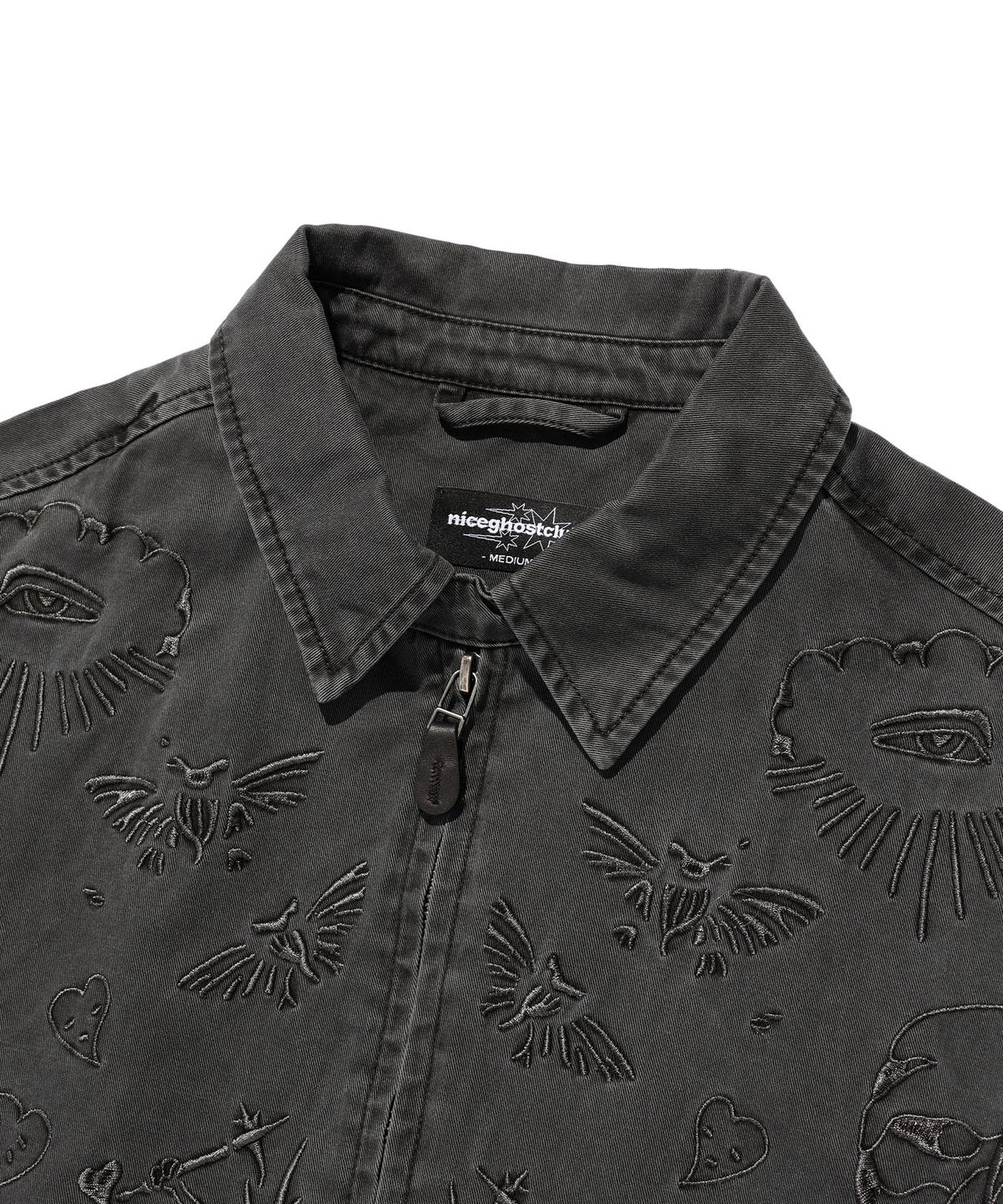 나이스고스트클럽(NICEGHOSTCLUB) TATTOO HARRINGTON DYED JACKET_BLACK(NG2ESUJ201A)