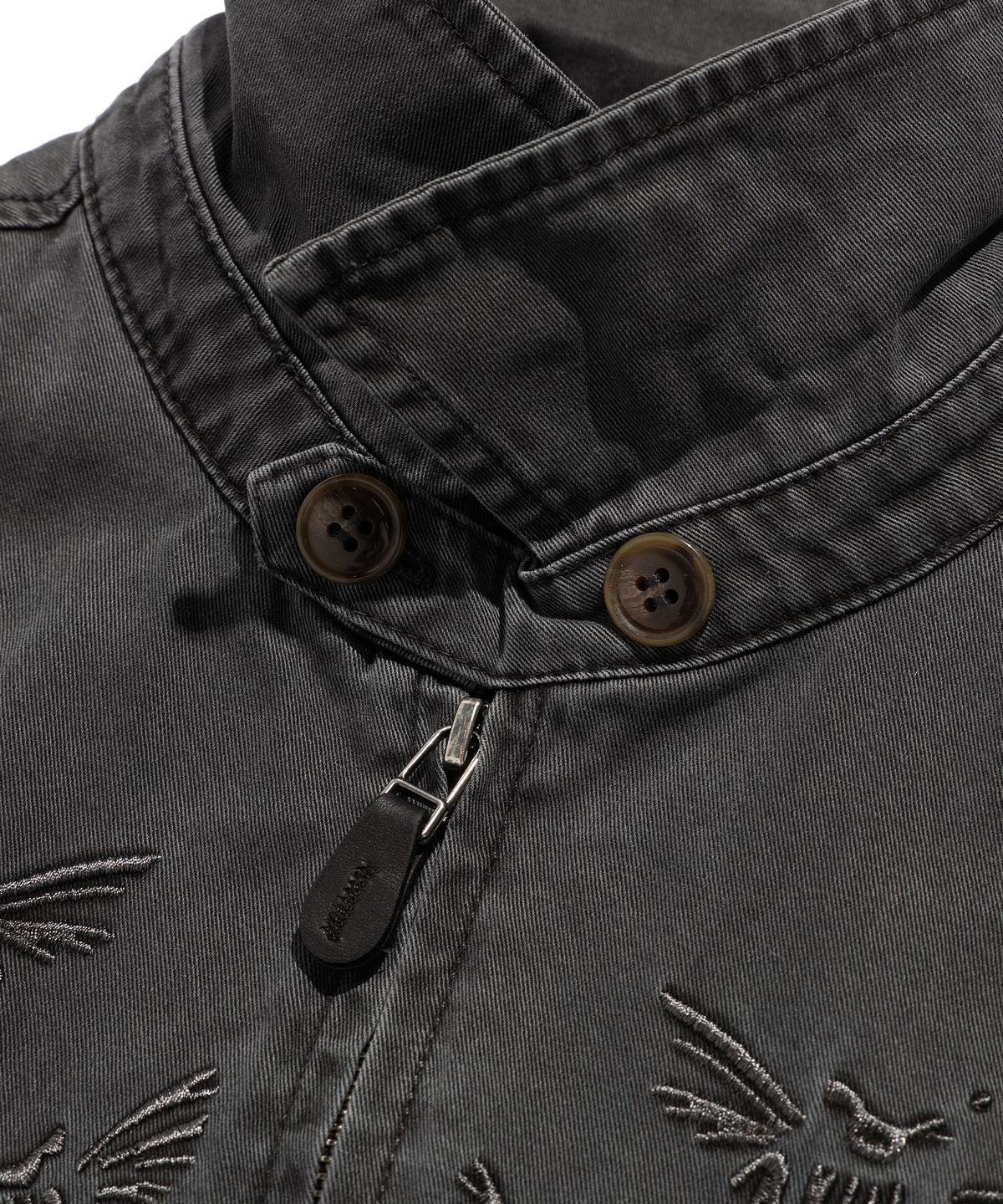 나이스고스트클럽(NICEGHOSTCLUB) TATTOO HARRINGTON DYED JACKET_BLACK(NG2ESUJ201A)