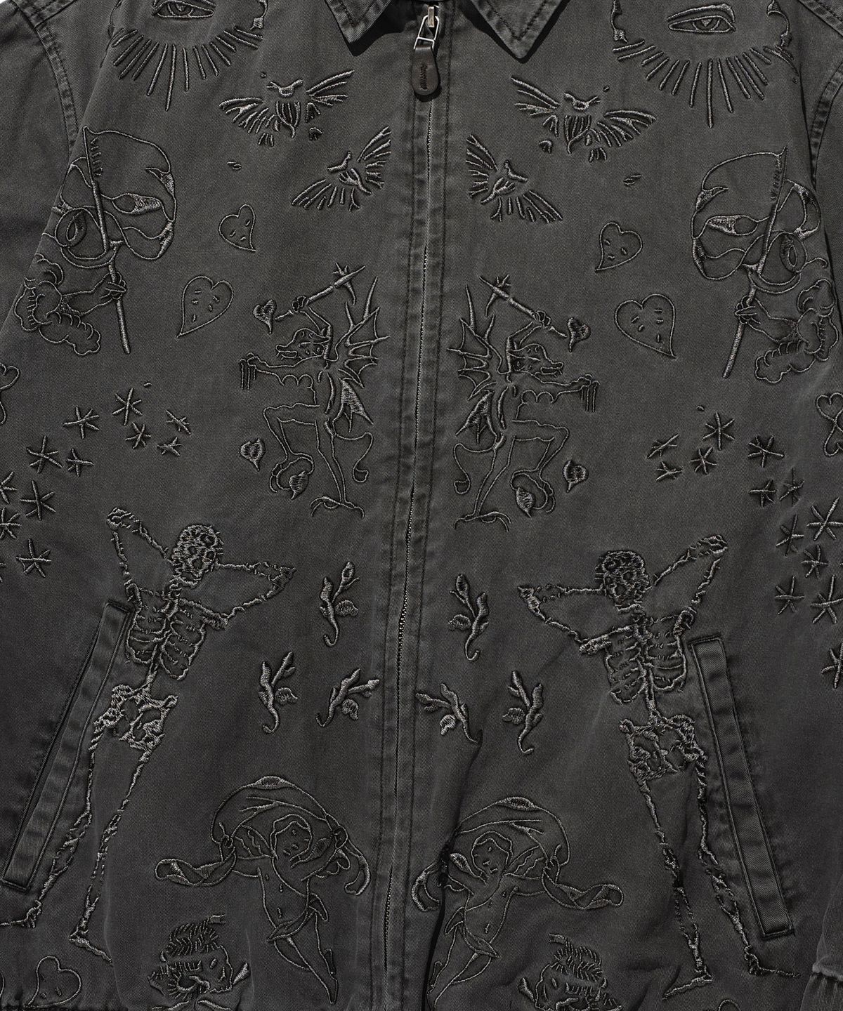 나이스고스트클럽(NICEGHOSTCLUB) TATTOO HARRINGTON DYED JACKET_BLACK(NG2ESUJ201A)