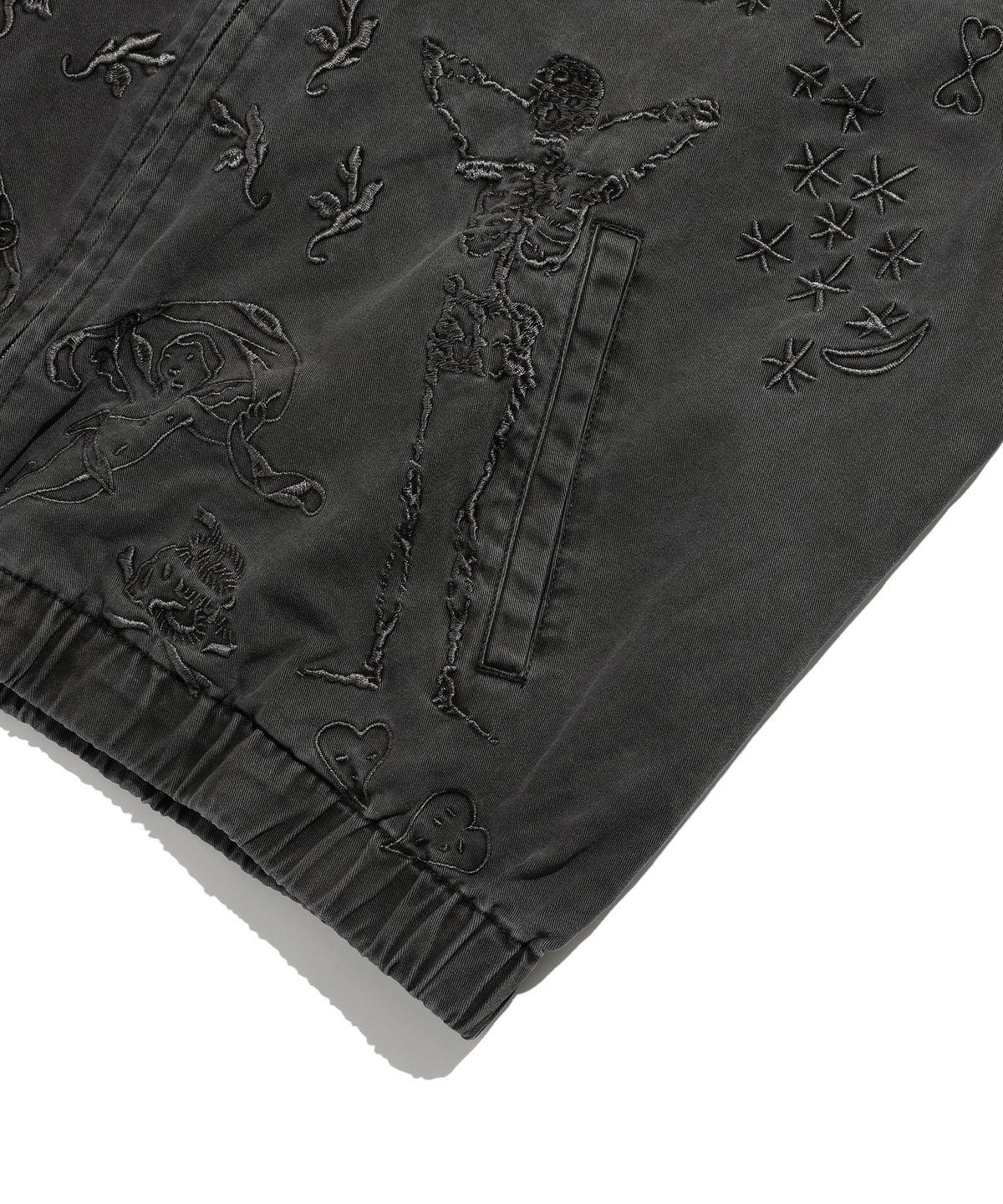 나이스고스트클럽(NICEGHOSTCLUB) TATTOO HARRINGTON DYED JACKET_BLACK(NG2ESUJ201A)