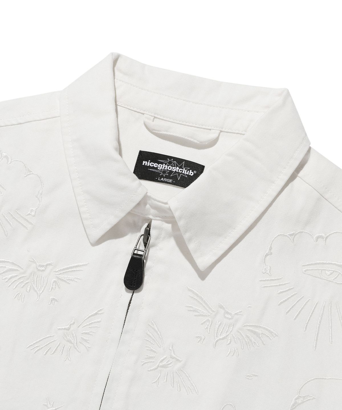 나이스고스트클럽(NICEGHOSTCLUB) TATTOO HARRINGTON DYED JACKET_WHITE(NG2ESUJ201A)