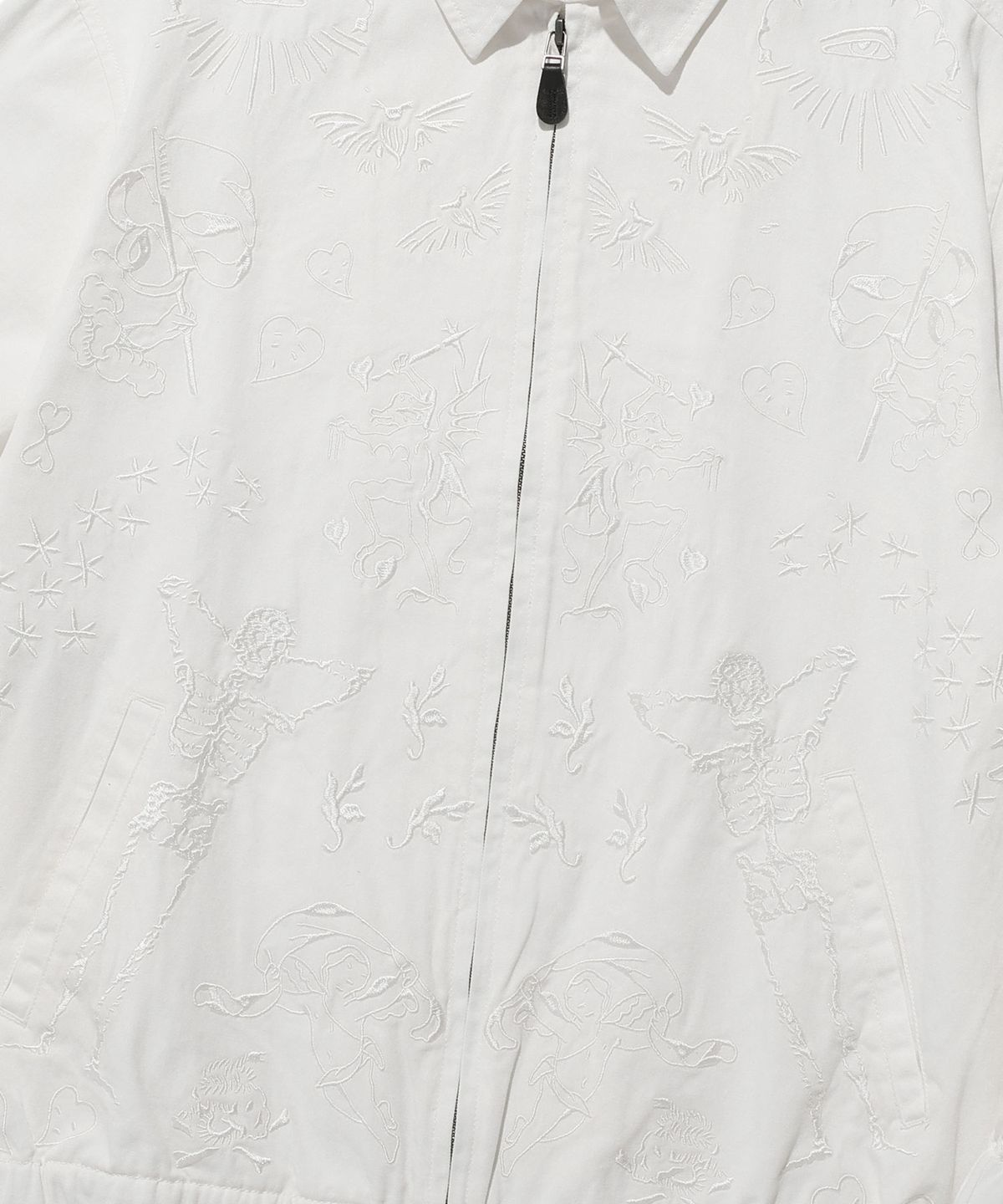 나이스고스트클럽(NICEGHOSTCLUB) TATTOO HARRINGTON DYED JACKET_WHITE(NG2ESUJ201A)