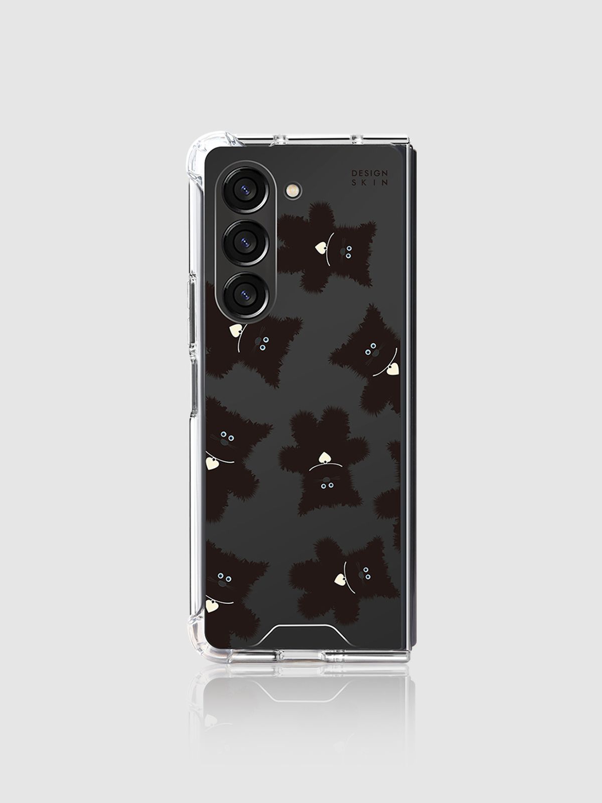 디자인스킨(DESIGNSKIN) 클리어 그래픽 케이스_털곰댕이_블랙