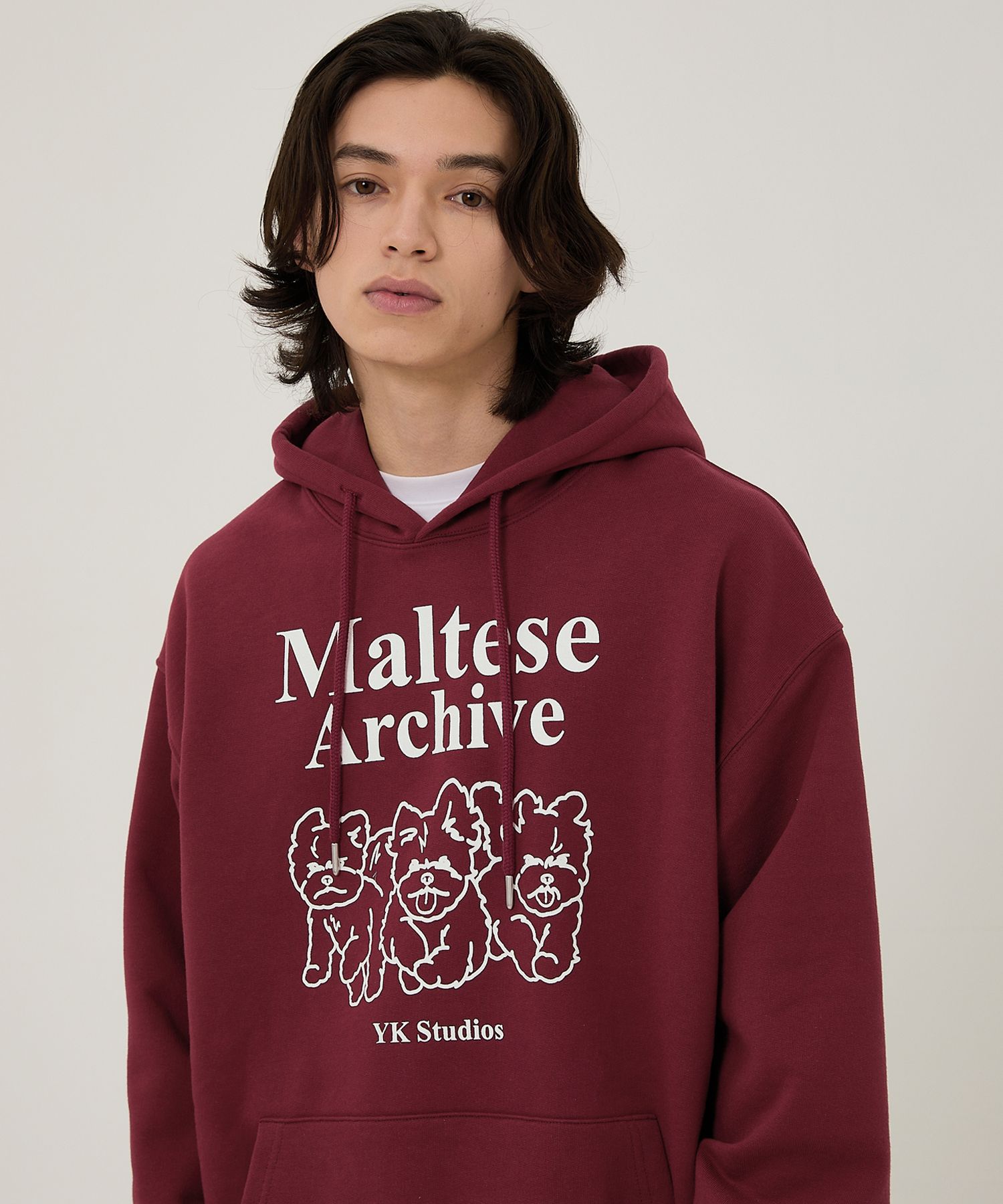 MUSINSA | WAI KEI Maltese Archive Line Graphic Hooded