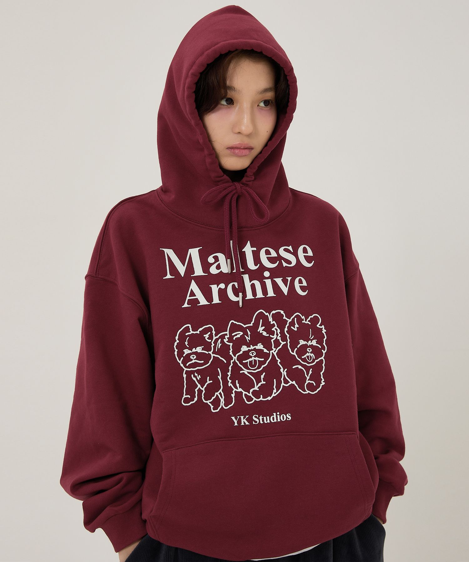 MUSINSA | WAI KEI Maltese Archive Line Graphic Hooded