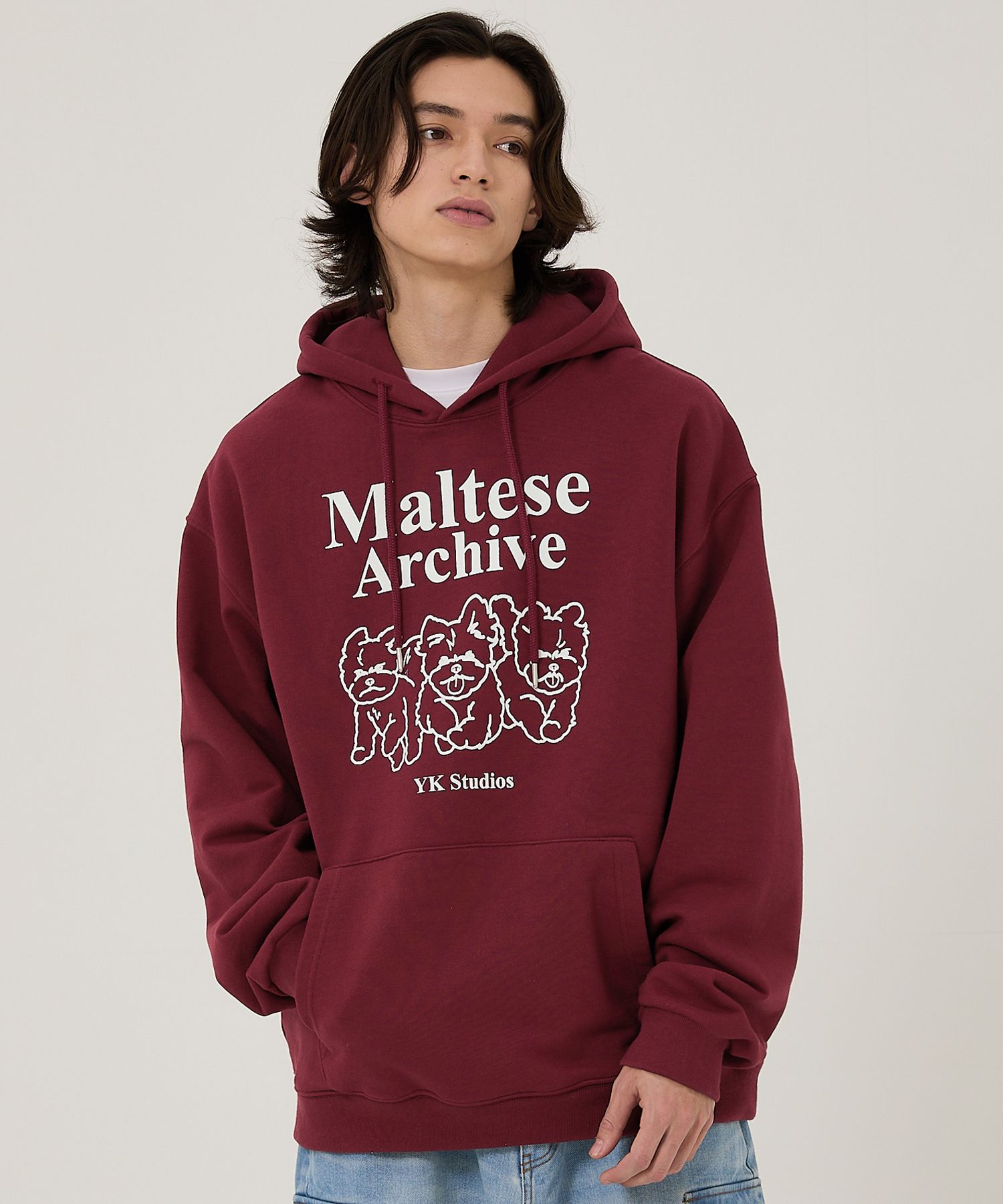 パーカー・フーディ Wai Kei Maltese archive line graphic hood 4BTR159 Wai Kei Maltese archive line graphic hood 4BTR159 (Wai Kei