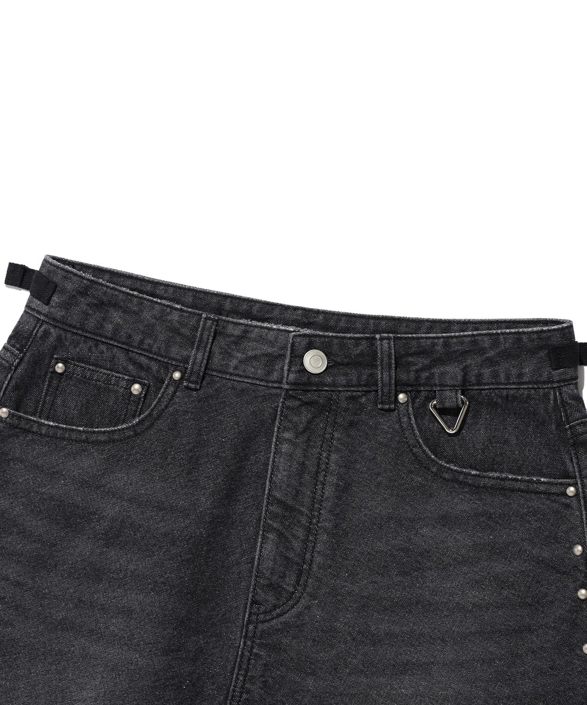 이스트쿤스트(ISTKUNST) WASHED STUD DENIM SKIRT_BLACK(IK2EFFD190A)