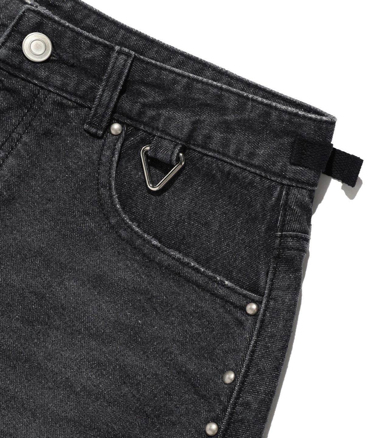이스트쿤스트(ISTKUNST) WASHED STUD DENIM SKIRT_BLACK(IK2EFFD190A)