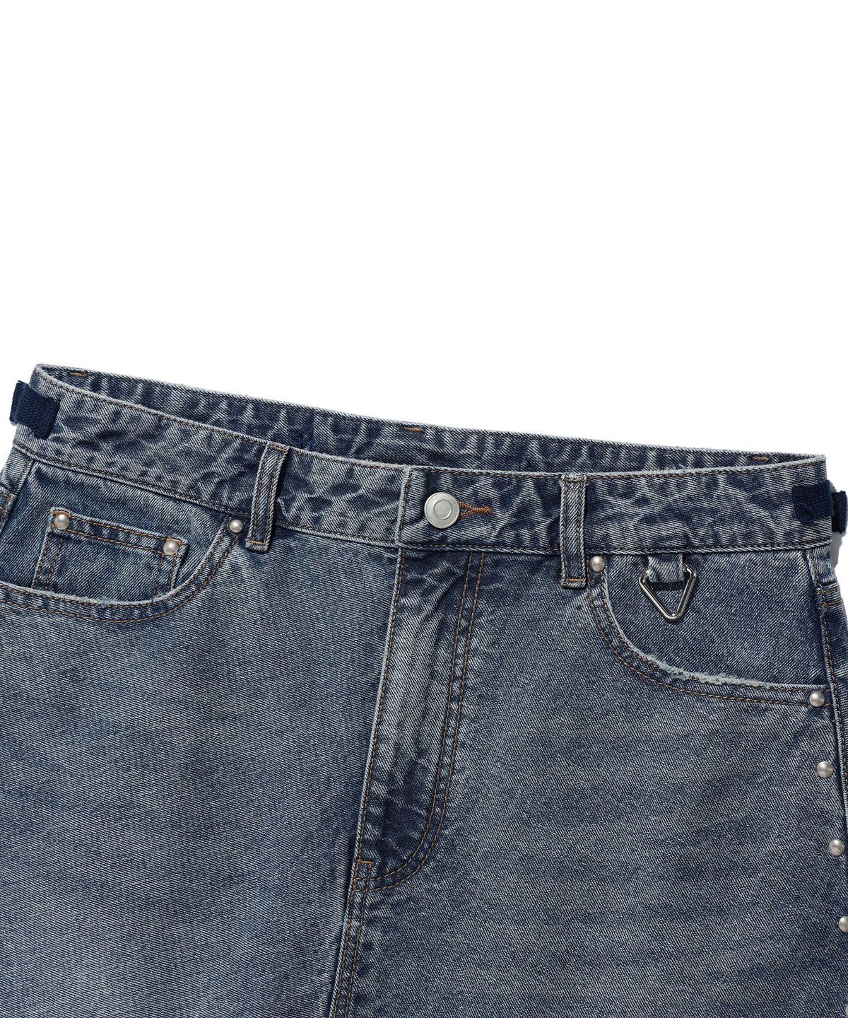 이스트쿤스트(ISTKUNST) WASHED STUD DENIM SKIRT_BLUE(IK2EFFD190A)
