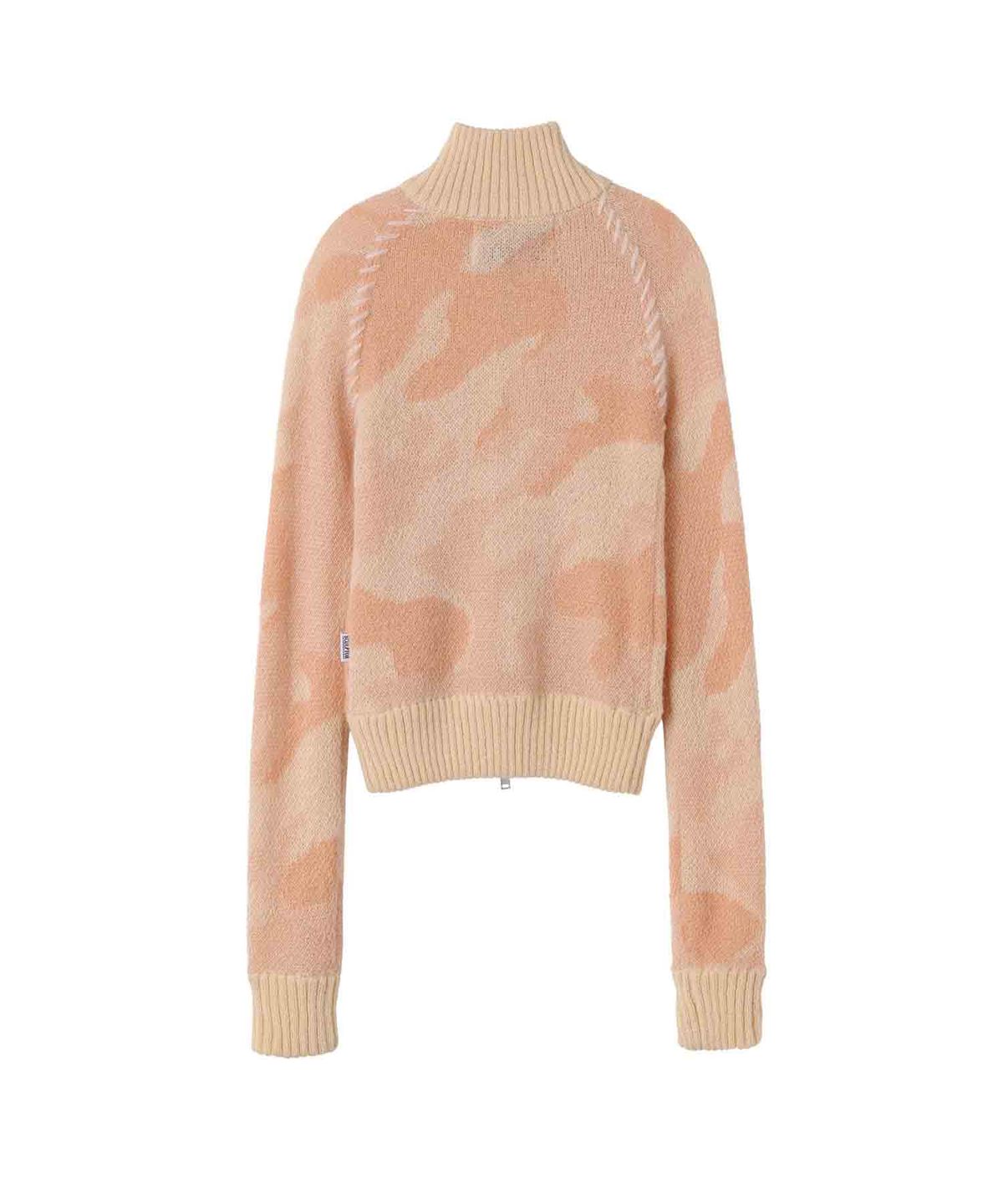 스컬프터(SCULPTOR) Camouflage Mohair Raglan Zip-Up Peach