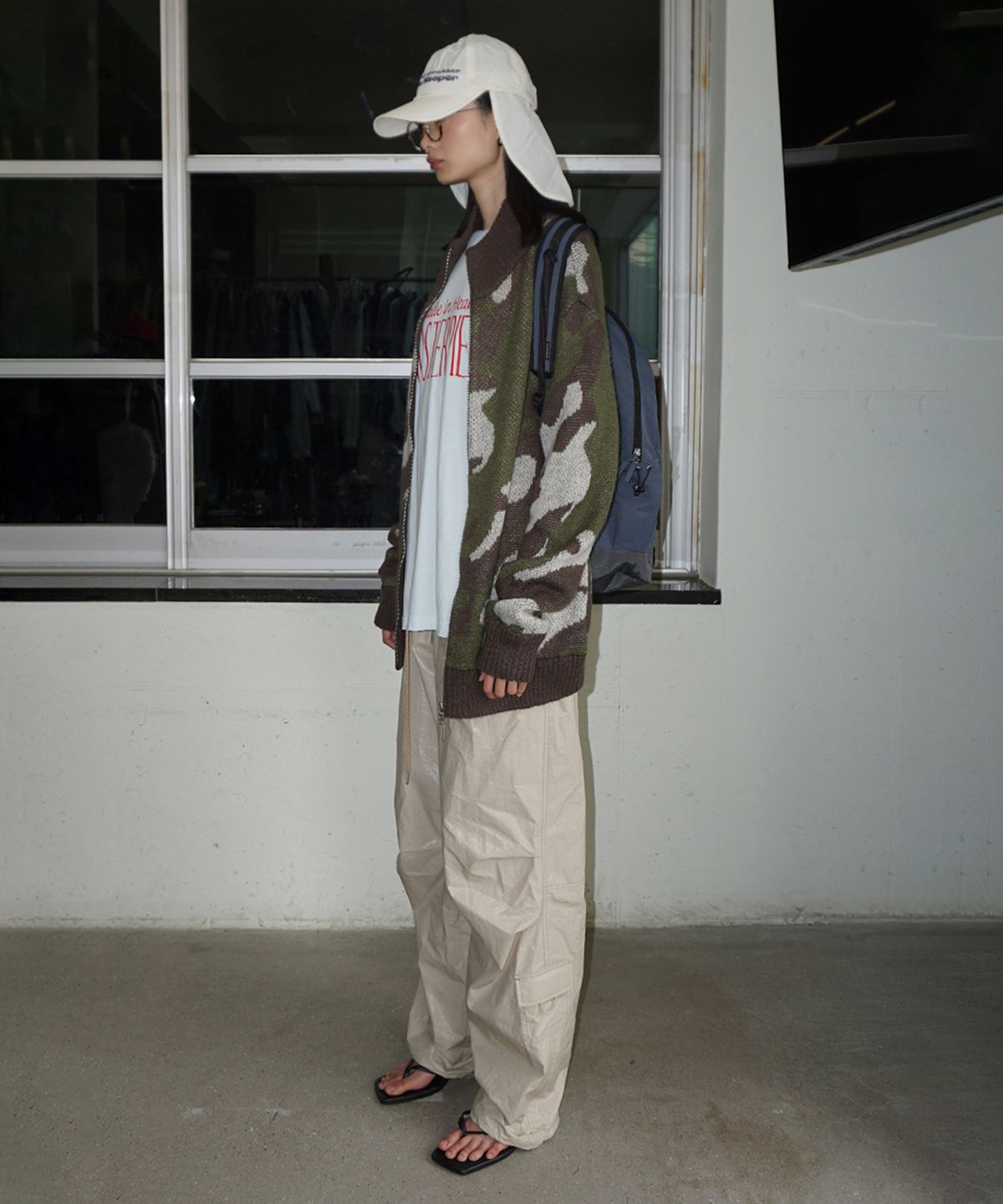 스컬프터(SCULPTOR) Camouflage Mohair Zip-Up Forest