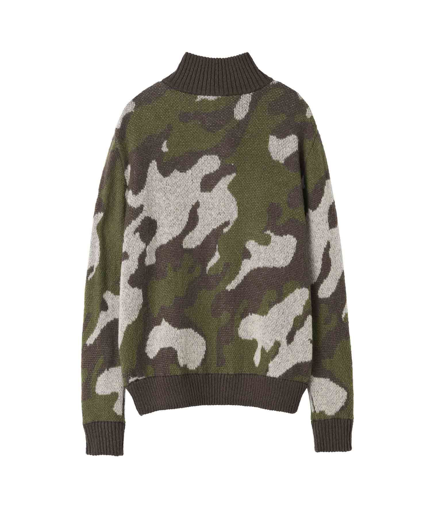 ★SCULPTOR★ Camouflage Mohair ZipUp Forest SC24S105GR Camouflage Mohair Zip-Up Forest – Sculptor