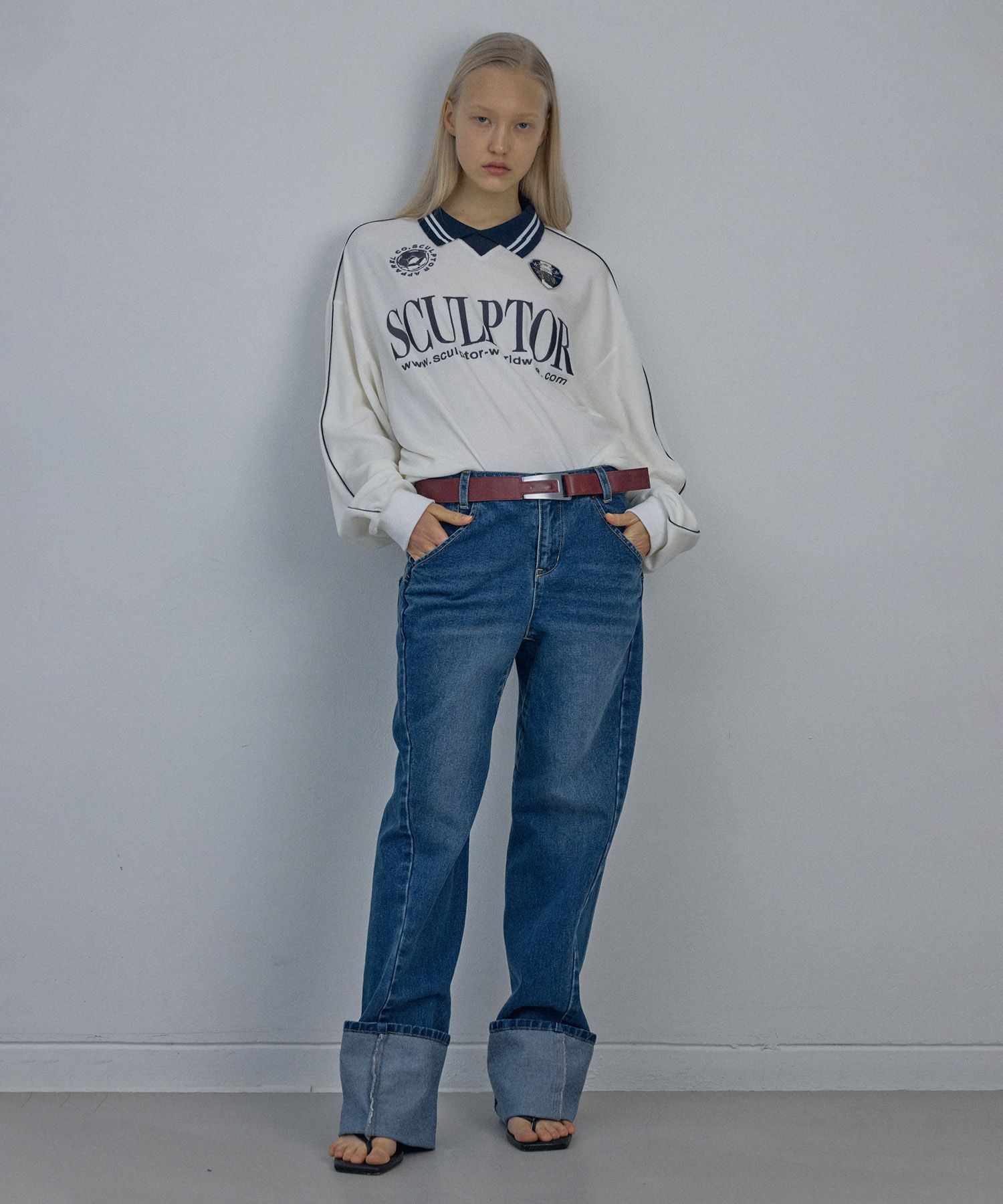 MUSINSA | SCULPTOR Velor Soccer Jersey White