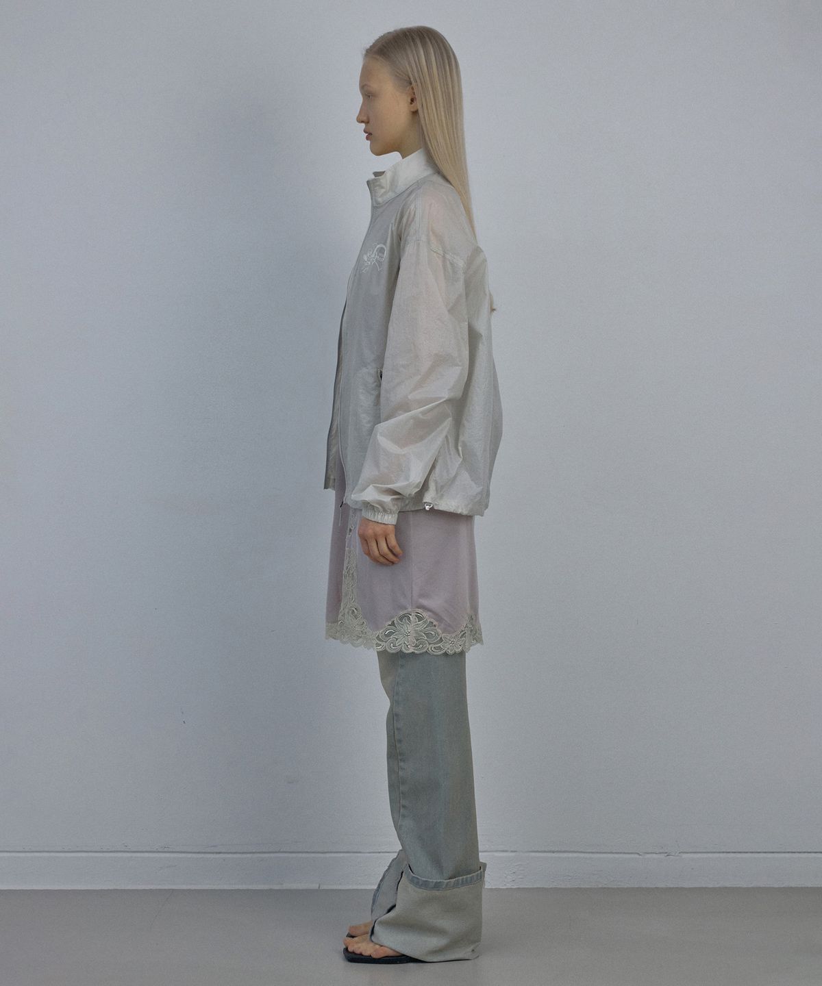 스컬프터(SCULPTOR) Glossy Nylon Jacket Raw
