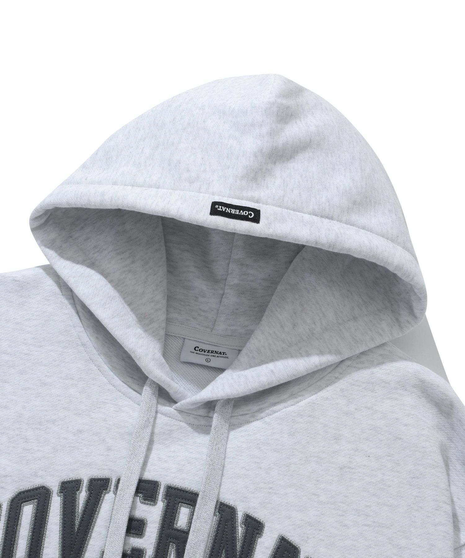 スウェット・トレーナー COVERNAT border collie laurel sweatshirt heather gray MUSINSA | COVERNAT Border Collie Emblem Hoodie Heather Gray