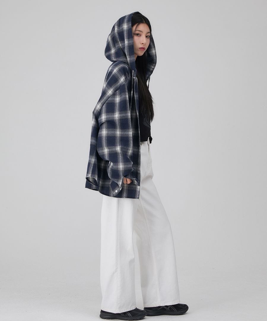 【KOOLOSET】Tartan Check Hood Over Shirt MUSINSA | ACOVER Tartan check hooded shirt navy