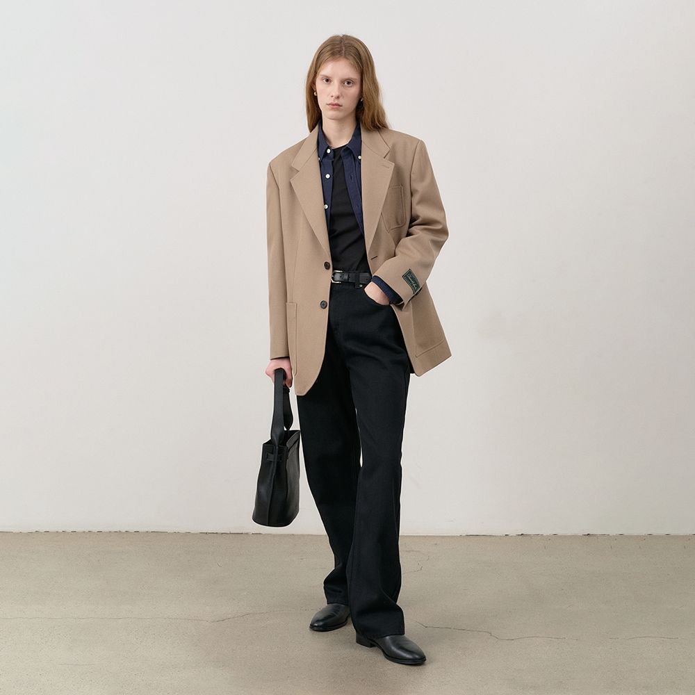 ★人気【Dunst】OVERSIZED WOOL BLAZER★ Dunst Unisex Oversized Wool Blazer in Black Check at Parc