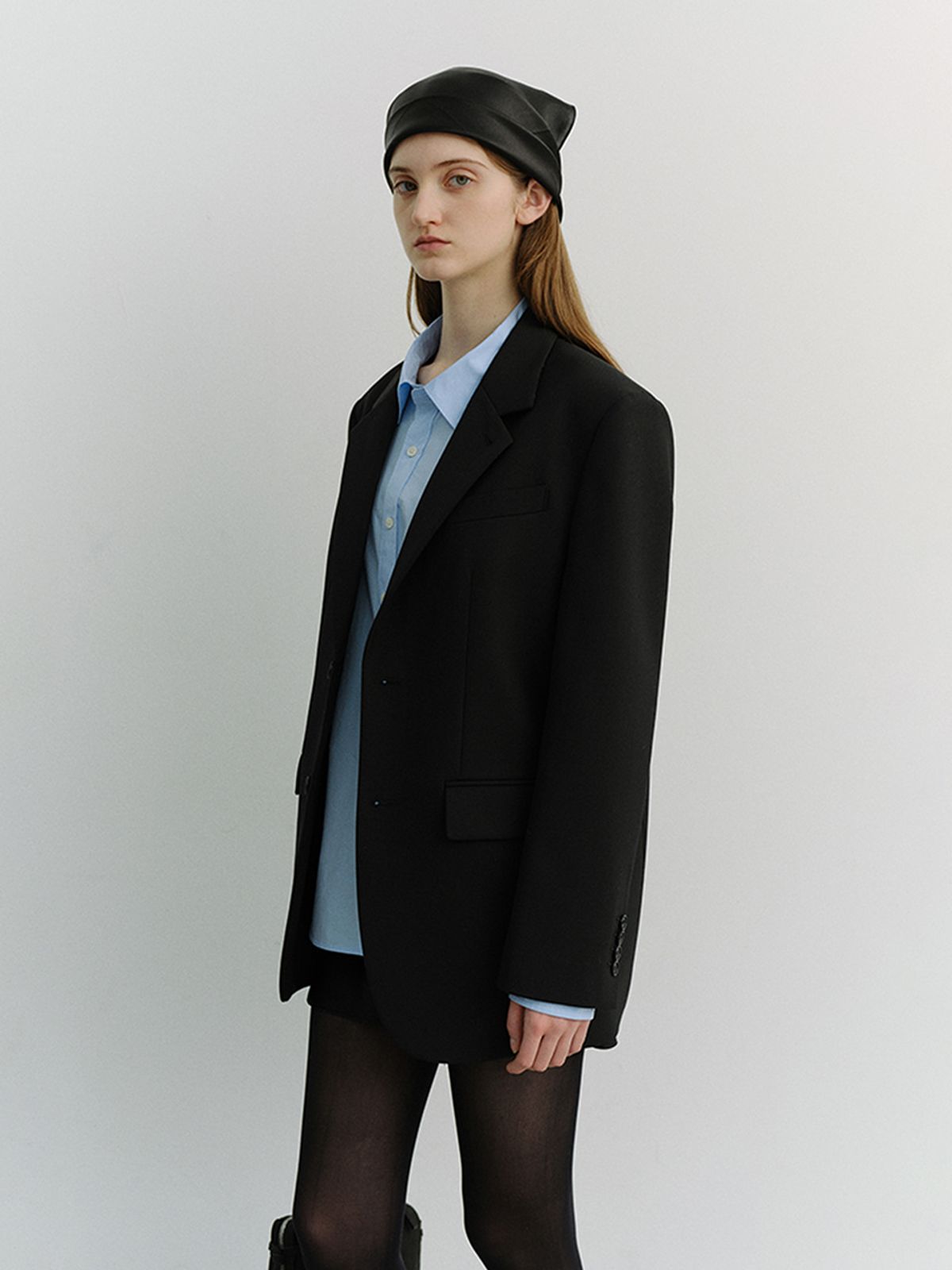 던스트(DUNST) UNISEX 2 BUTTON WOOL BLAZER_UDJA6A102_BLACK
