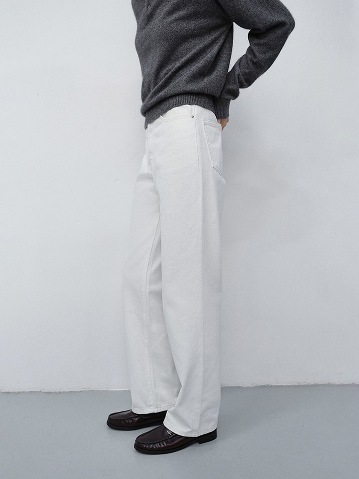 던스트(DUNST) ESSENTIAL STRAIGHT FULL LENGTH JEANS_UDPA6C207_OFF WHITE