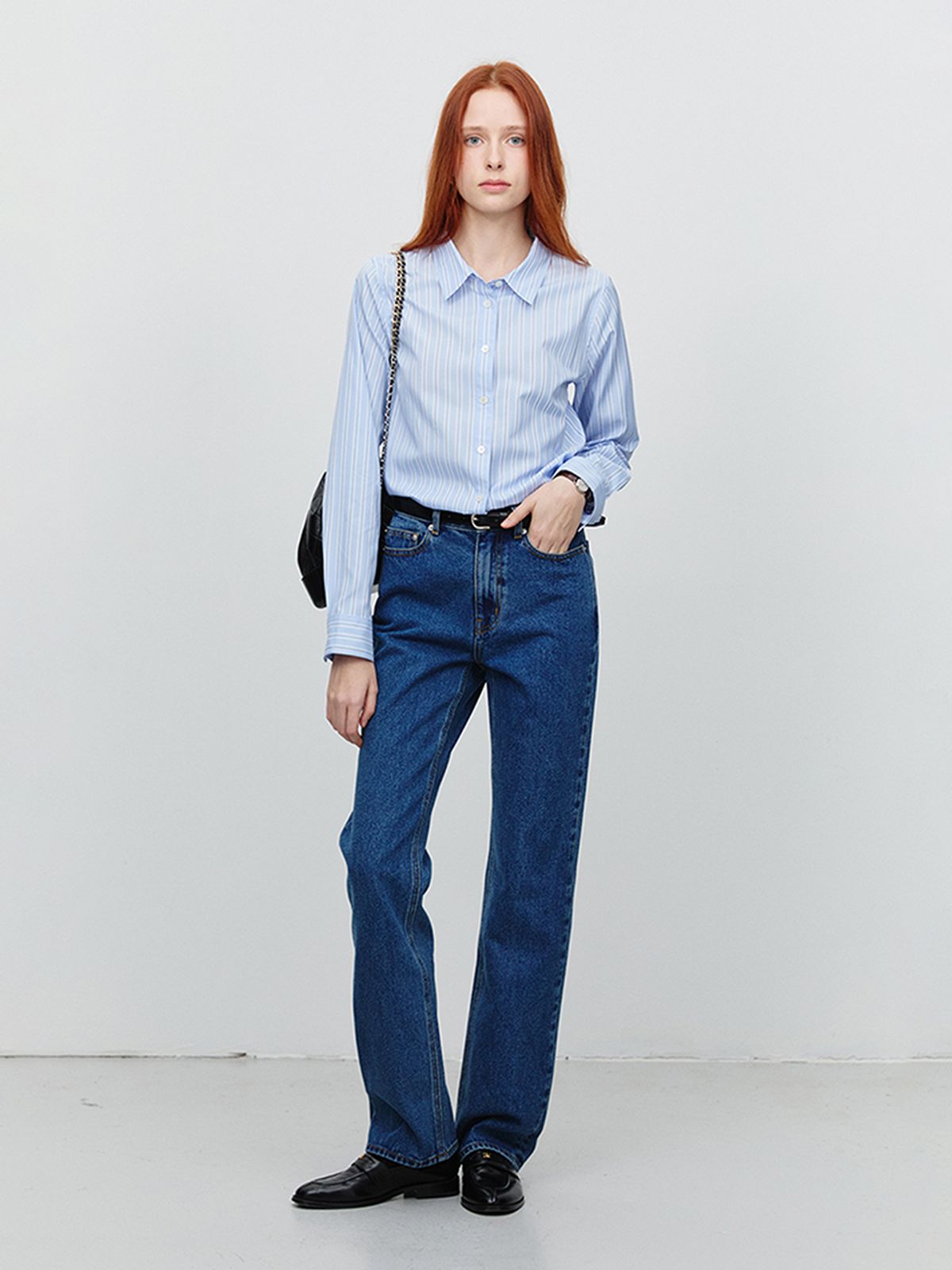 던스트(DUNST) ESSENTIAL SEMI BOOT-CUT JEANS_UDPA6A206_CLASSIC BLUE