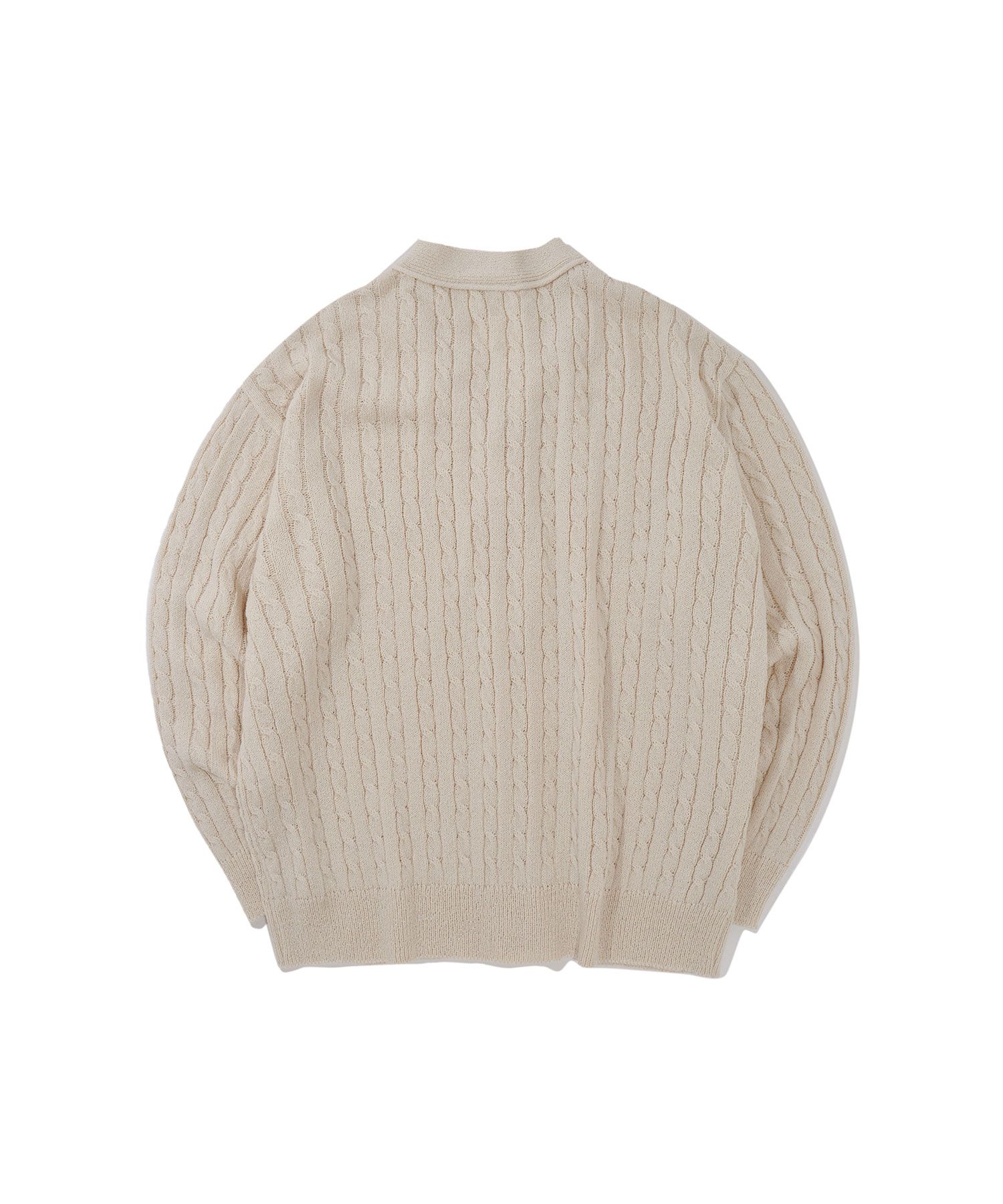 MUSINSA | AQO STUDIO SPACE Ako Bear Cable Cardigan Ivory