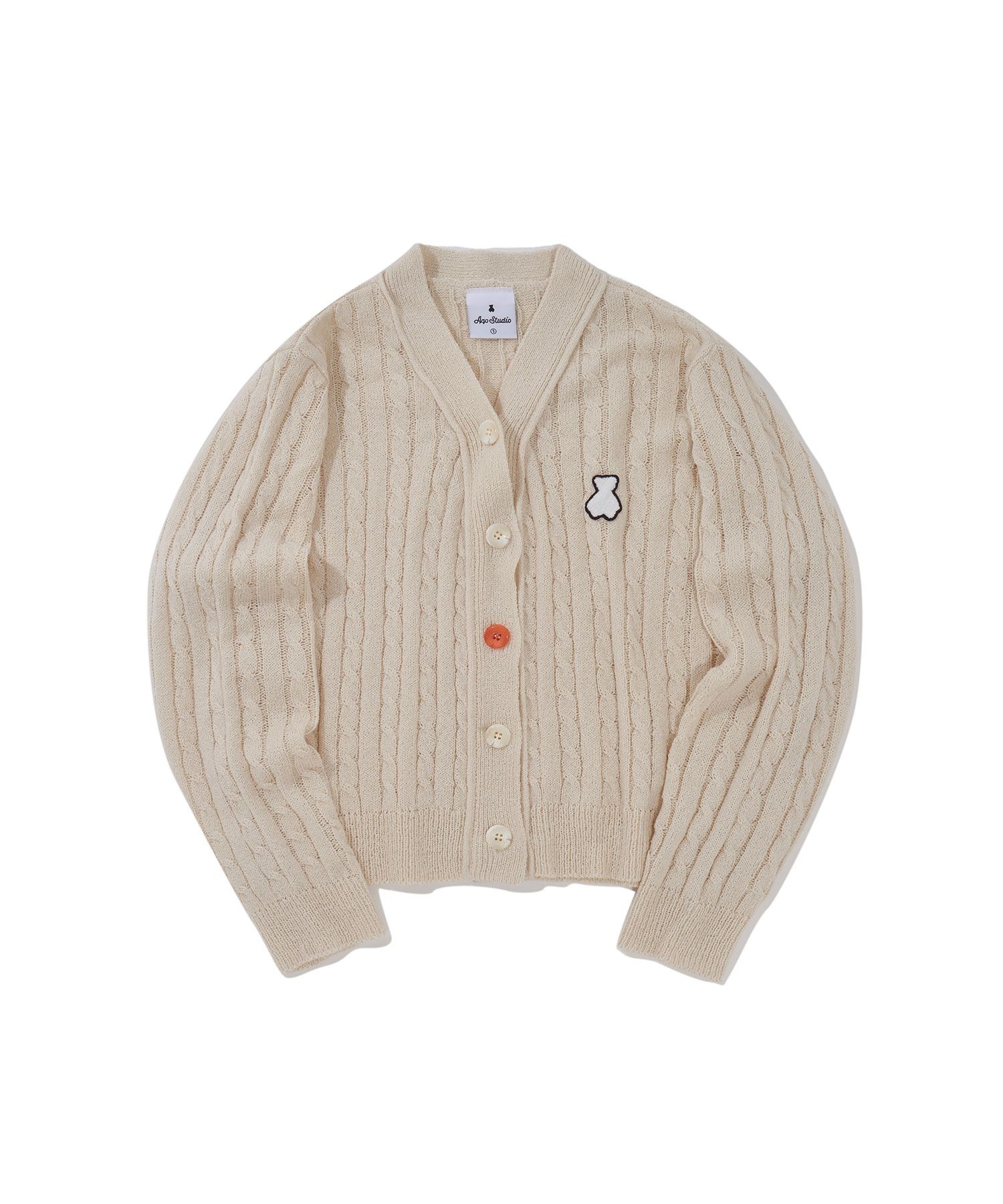 ★関税込★AQOstudiospace★AQO BEAR BI-COLOR SUMMER CARDIGAN AQO BEAR CARDIGAN - aqostudiospace | 60% - Asian Fashion