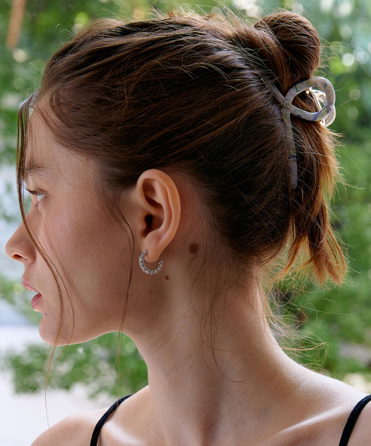 오블라(OVLA) Twist metal point hair clip_blue ivory silver HC012