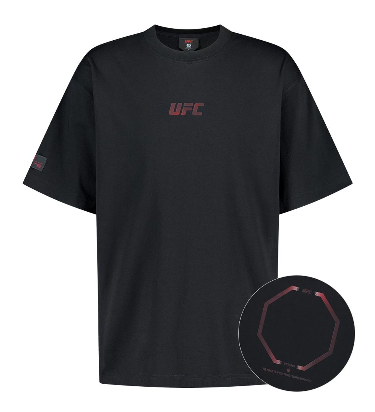 유에프씨 스포츠(UFC SPORT) UFC 옥타곤 릴렉스핏 반팔 티셔츠 블랙 U4SSV2303BK
