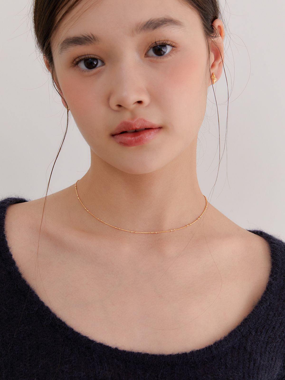 오블라(OVLA) (SILVER 925) skinny chain necklace_2color JN011