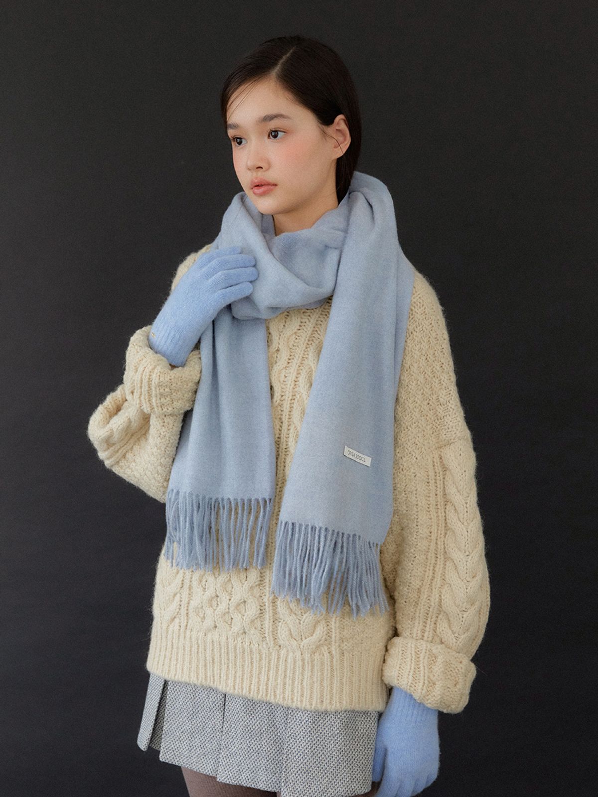 오블라(OVLA) softy soft melt fringe muffler_color MF004