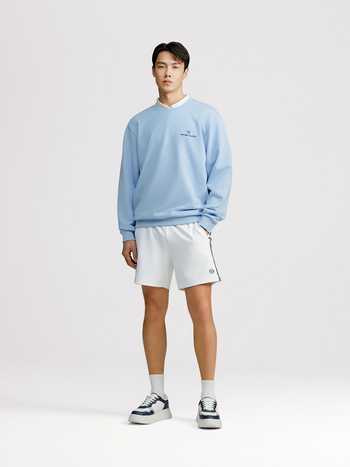 세르지오 타키니(SERGIO TACCHINI) U 데일리 백아트웍 맨투맨 (L.Blue)