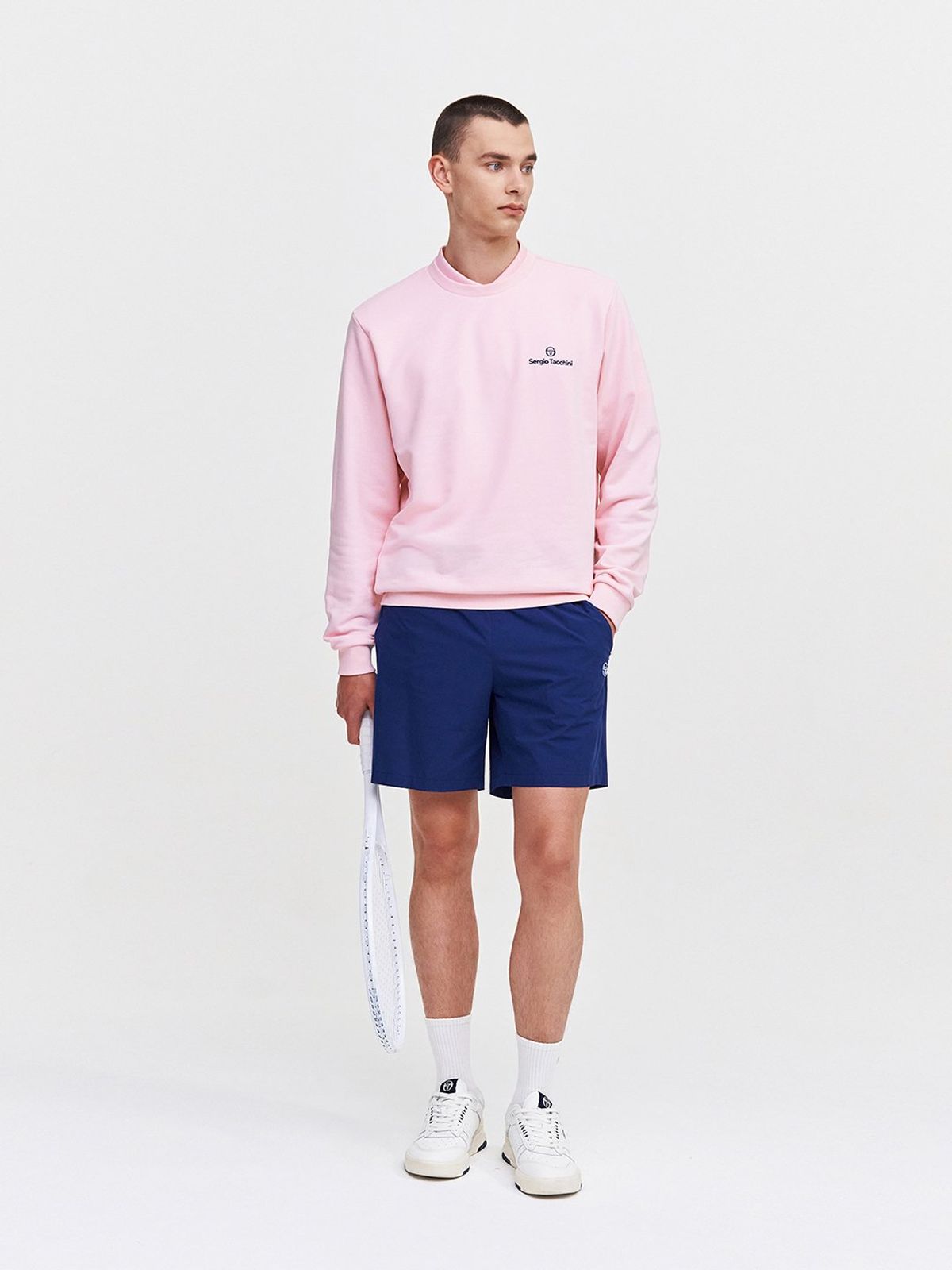 세르지오 타키니(SERGIO TACCHINI) U 데일리 백아트웍 맨투맨 (L.Pink)