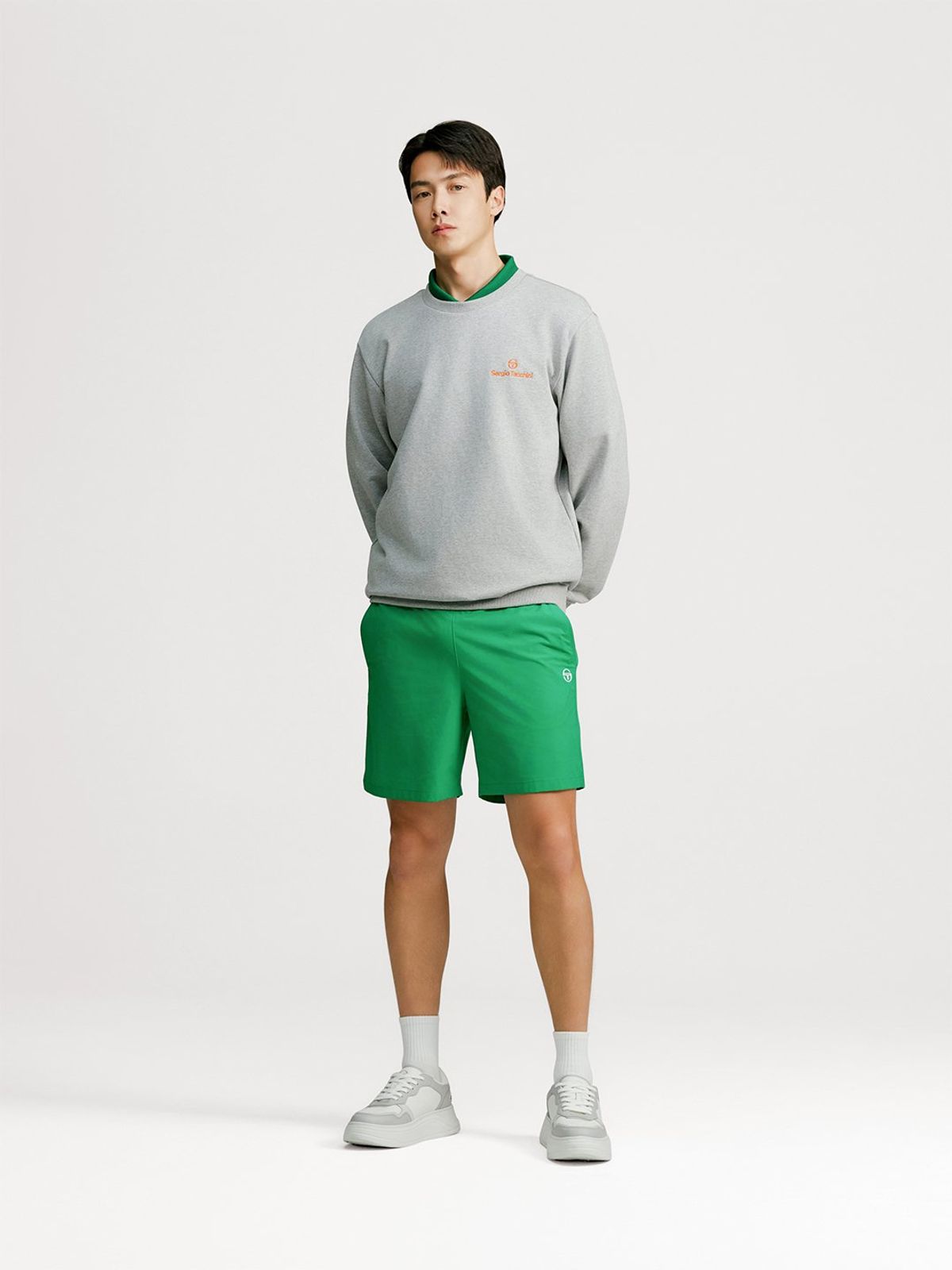 세르지오 타키니(SERGIO TACCHINI) U 데일리 백아트웍 맨투맨 (Melange Grey)