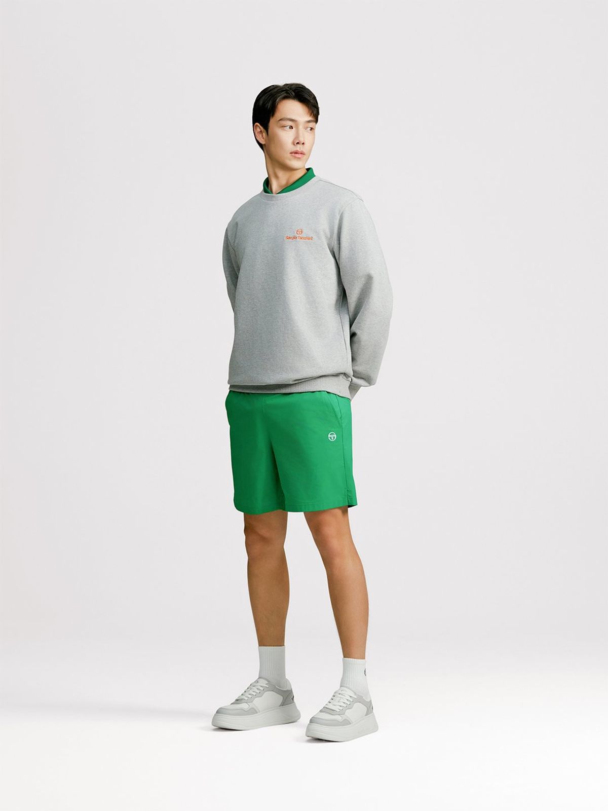 세르지오 타키니(SERGIO TACCHINI) U 데일리 백아트웍 맨투맨 (Melange Grey)