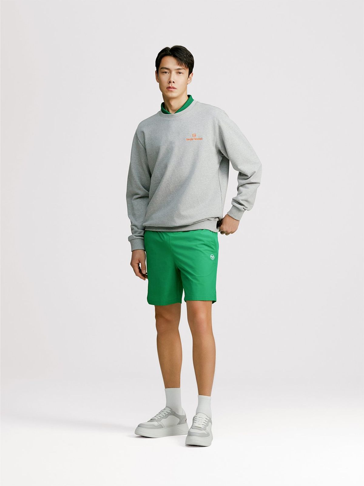 세르지오 타키니(SERGIO TACCHINI) U 데일리 백아트웍 맨투맨 (Melange Grey)