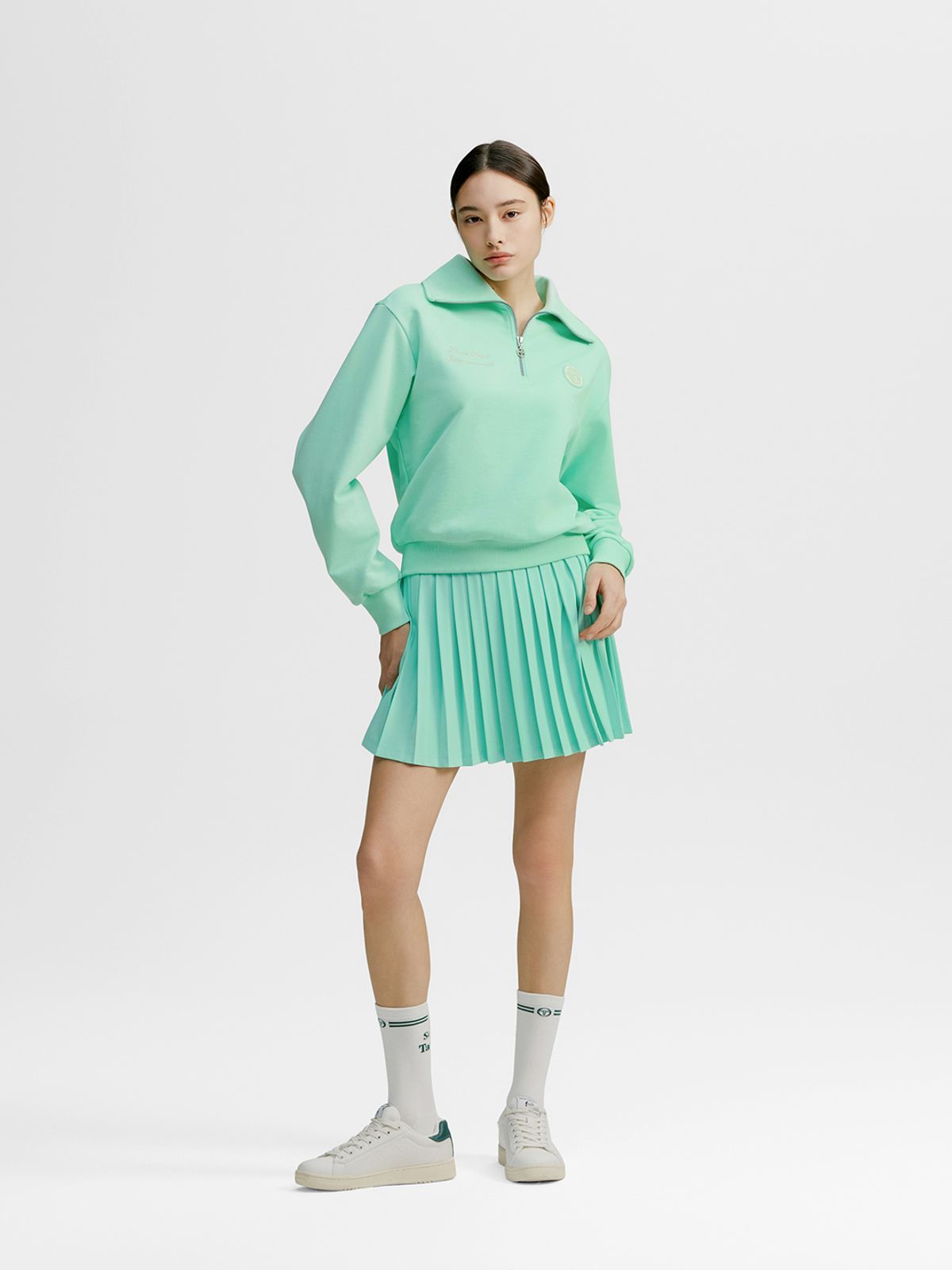 세르지오 타키니(SERGIO TACCHINI) W 프레피 하프집 풀오버 (L.Mint)