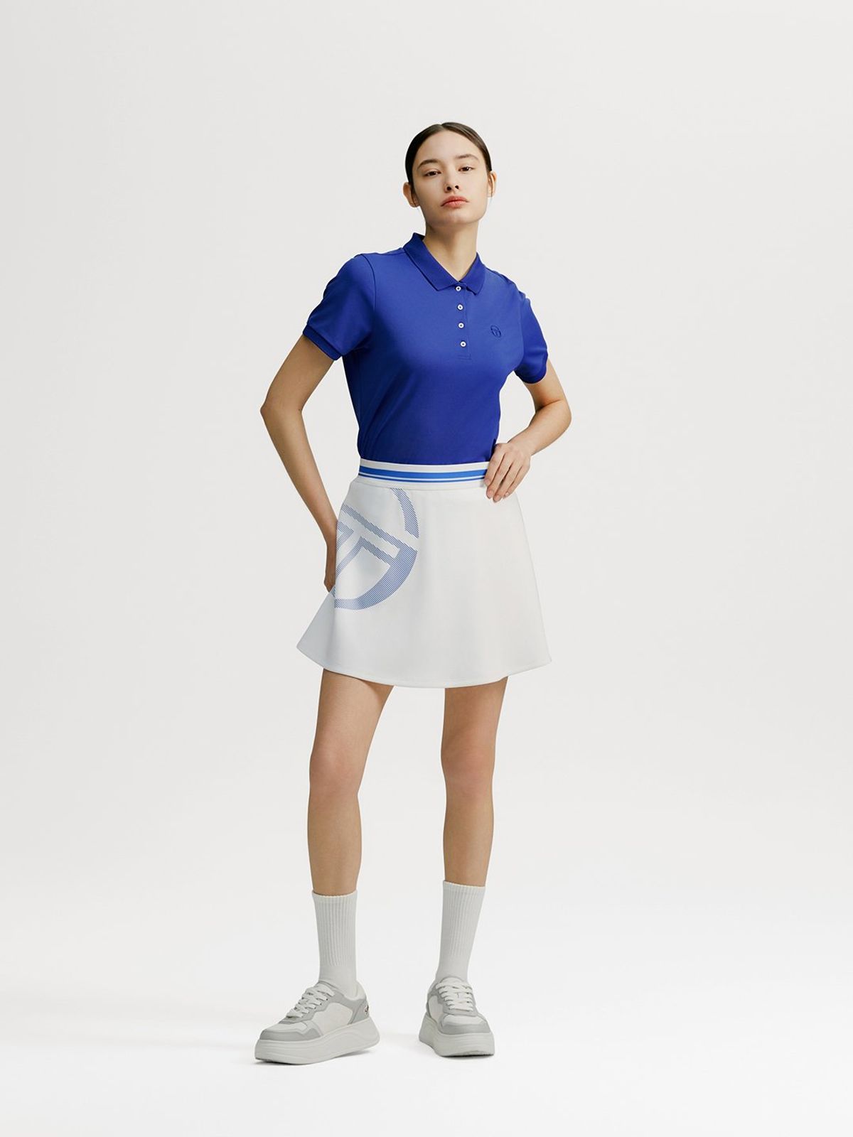 세르지오 타키니(SERGIO TACCHINI) W 고트 라파챠 프린트 플레어 스커트 (White)