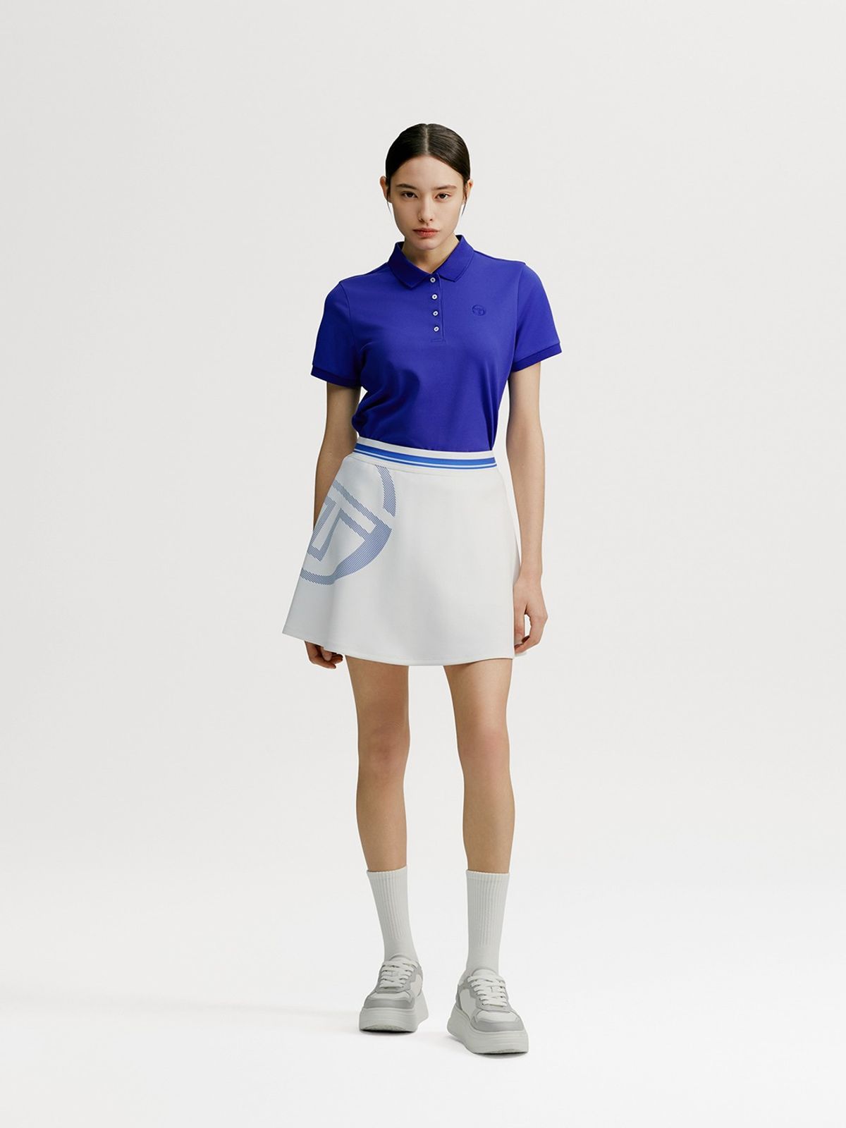세르지오 타키니(SERGIO TACCHINI) W 고트 라파챠 프린트 플레어 스커트 (White)