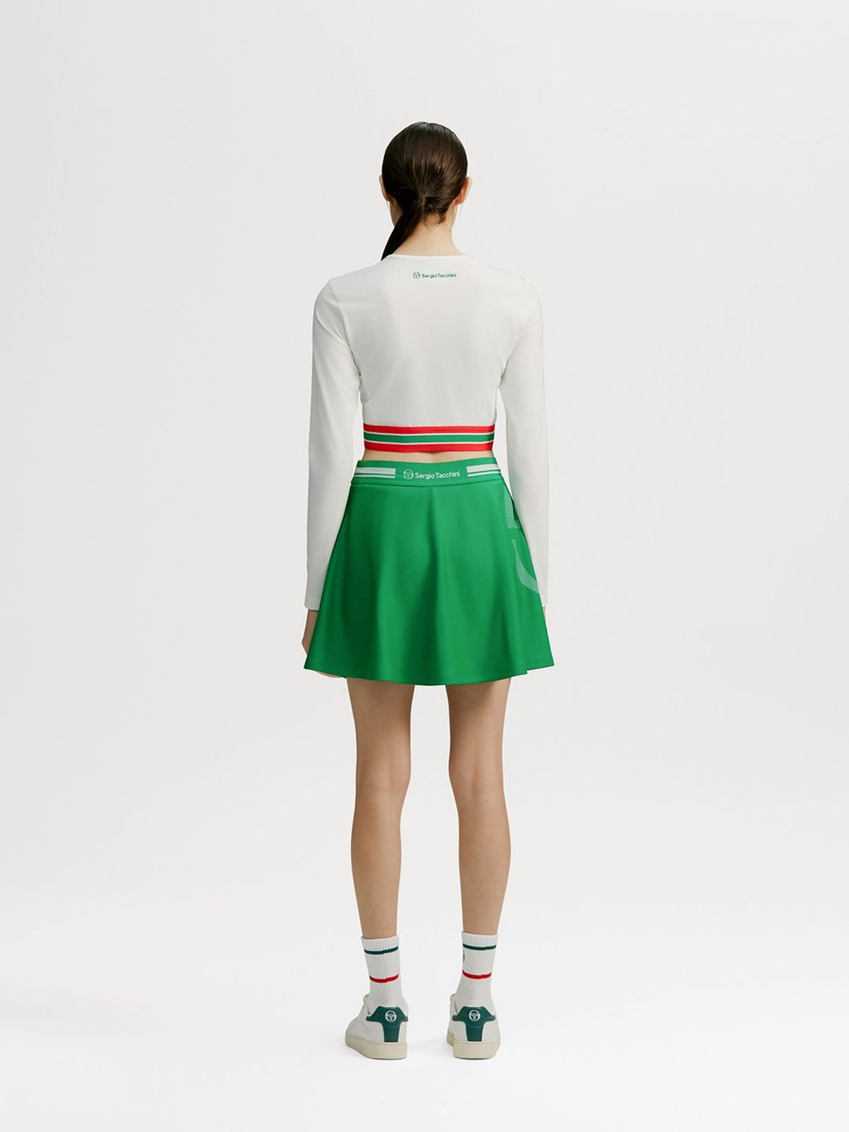세르지오 타키니(SERGIO TACCHINI) W 고트 라파챠 프린트 플레어 스커트 (Green)