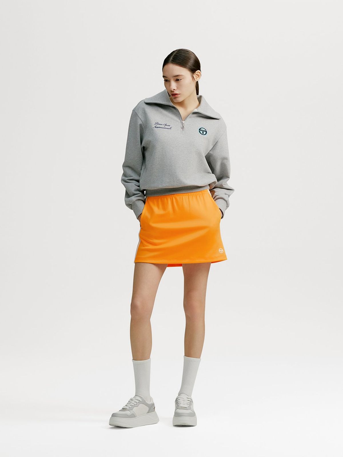 세르지오 타키니(SERGIO TACCHINI) W 고트 다마린도 트랙 스커트 (Orange)