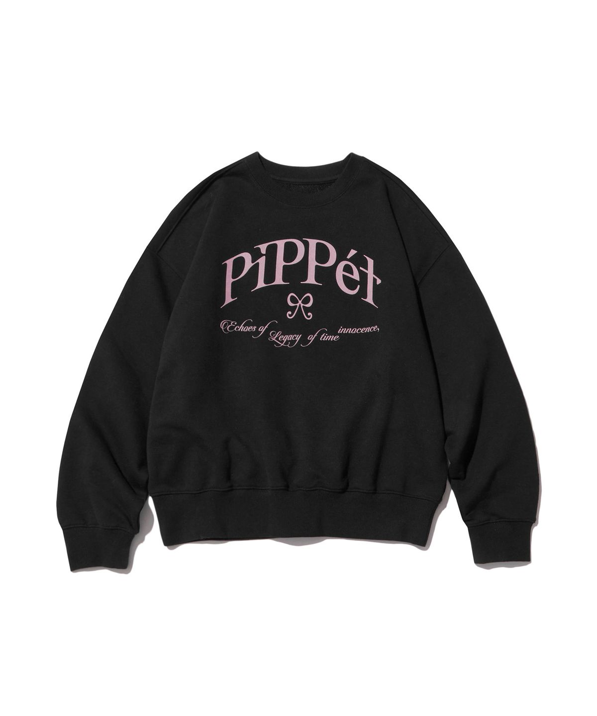 핍펫(PIPPET) Ribbon Symbol Sweatshirt (black)