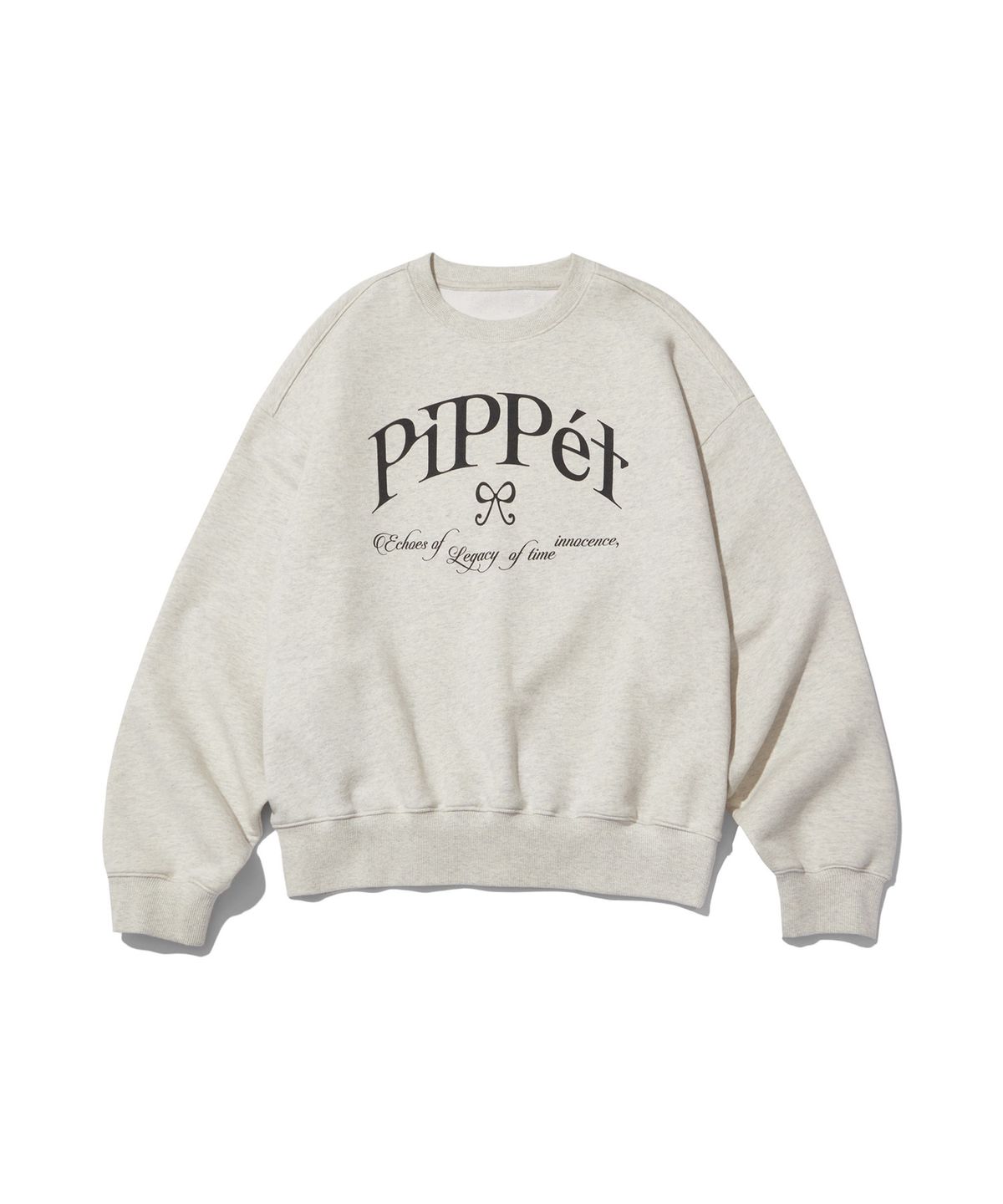 핍펫(PIPPET) Ribbon Symbol Sweatshirt (oatmeal)