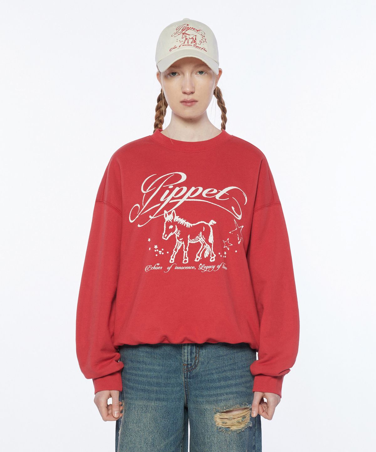 핍펫(PIPPET) Pony Sweatshirt (red)