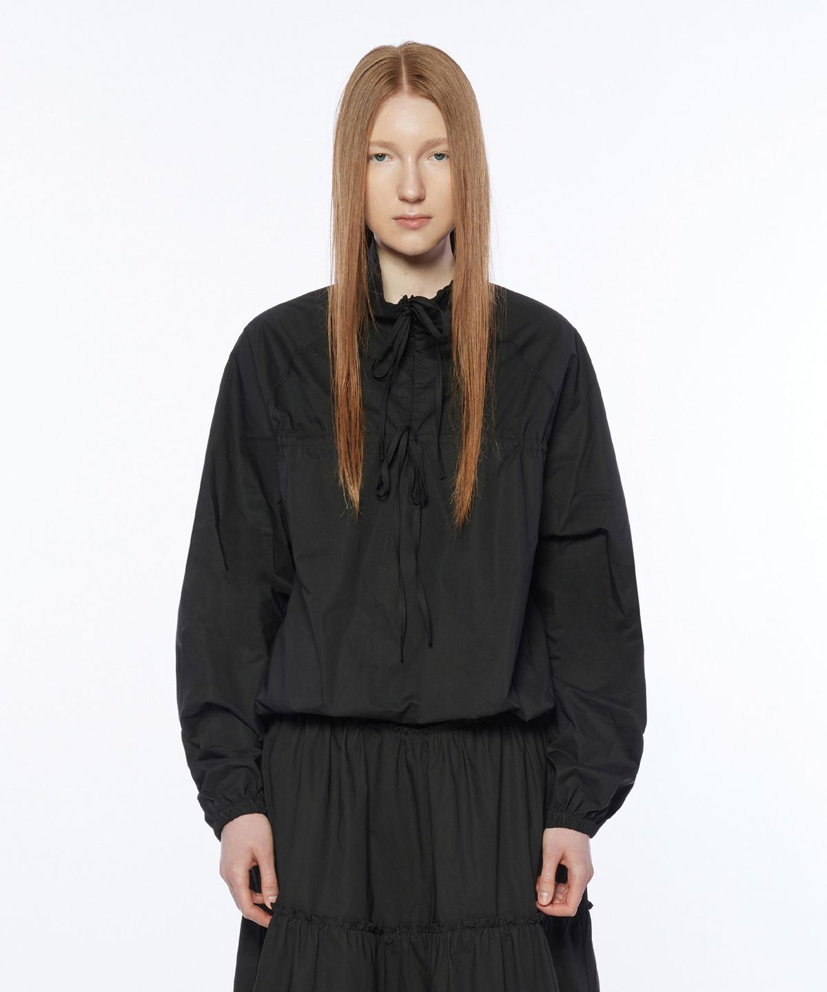 핍펫(PIPPET) Shirring Cotton Anorak (black)