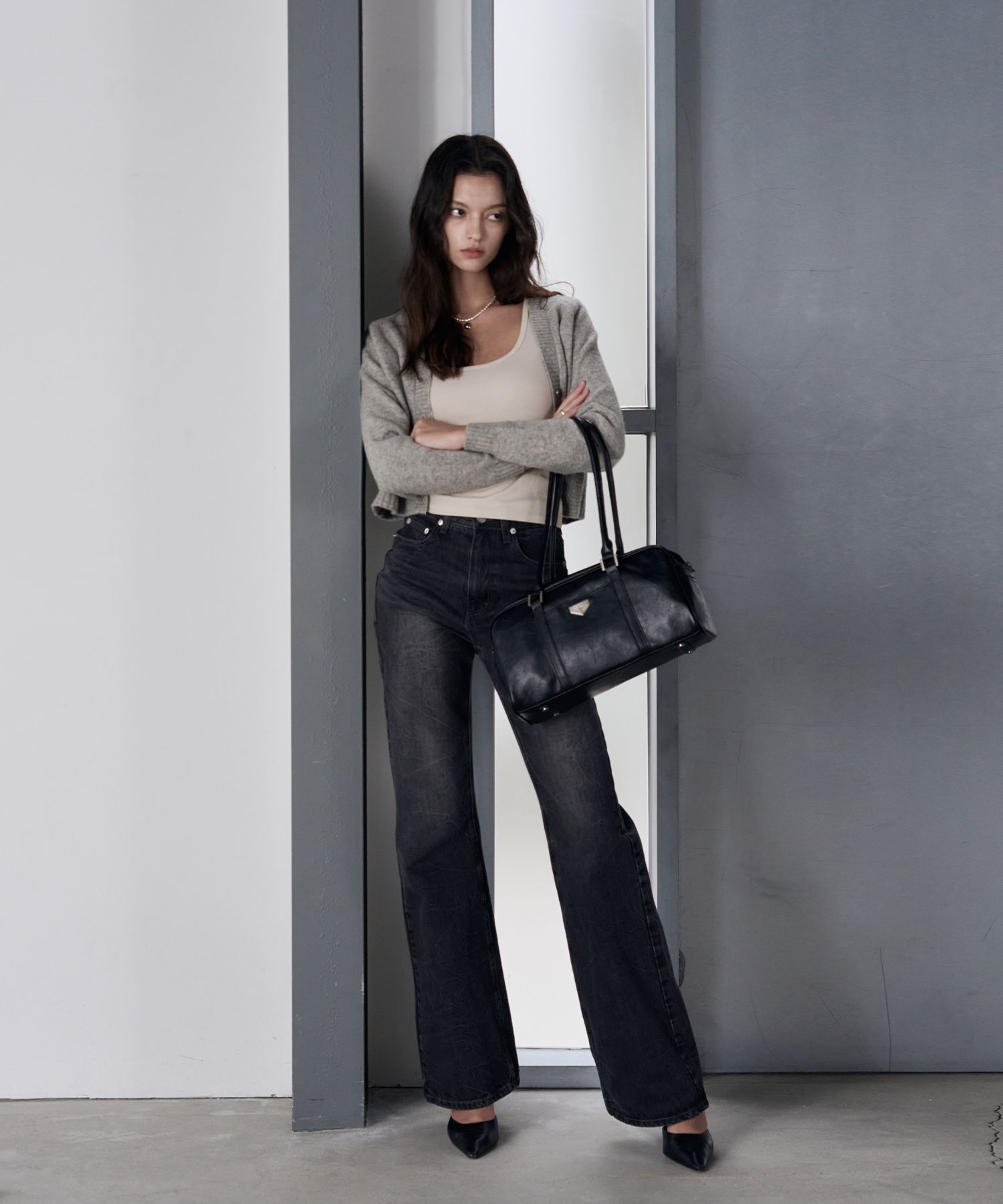 LEATHERY★Boston Leather Shoulder-Bag MUSINSA | LEATHERY Boston leather shoulder bag [BLACK]
